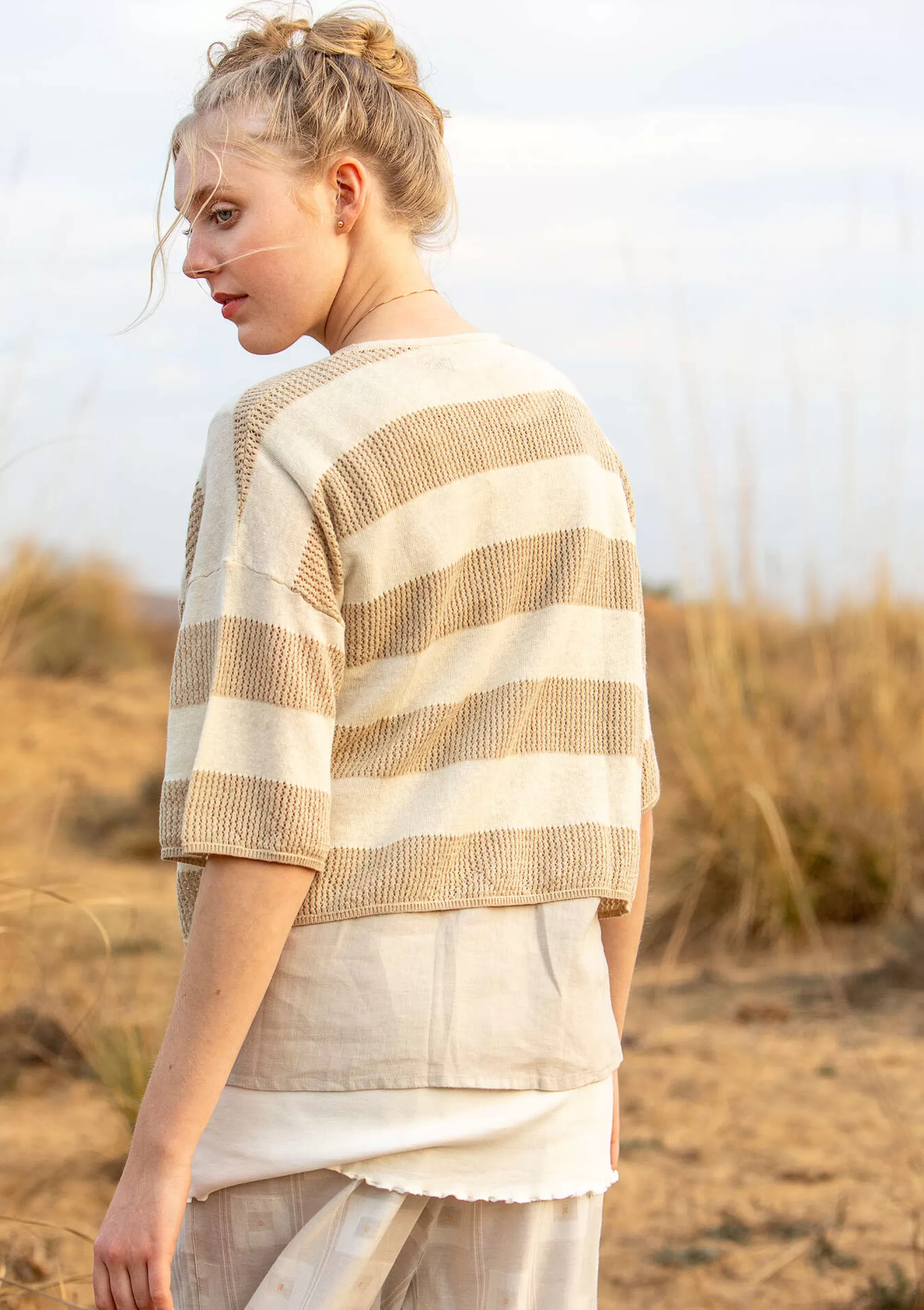 Strickjacken | Leinenkleidung^Gudrun Sjödén Strickjacke Aus Leinen/Recycling-Baumwolle feder-natur