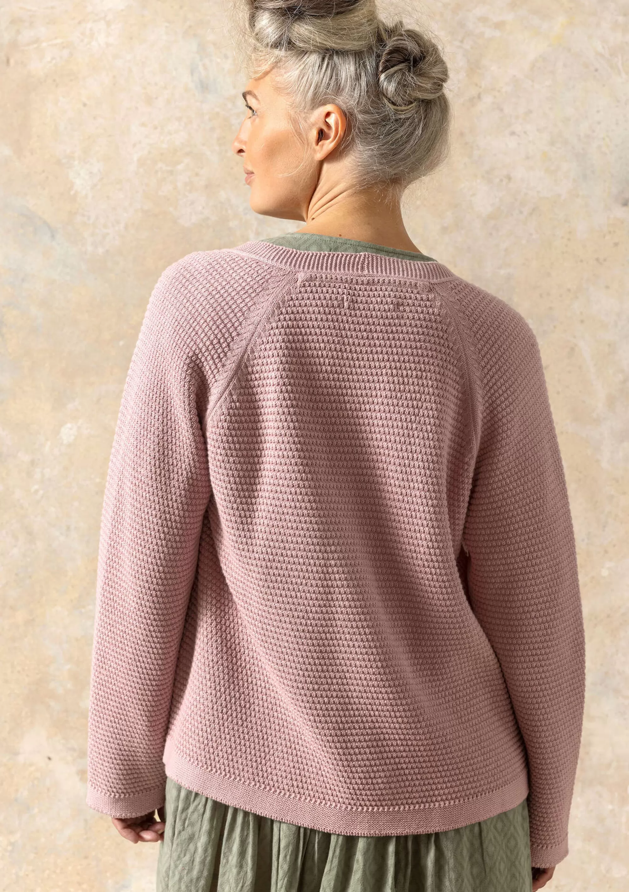 Strickjacken | Skandinavische Mode^Gudrun Sjödén Strickjacke Aus Recycling-Baumwolle rosa sand
