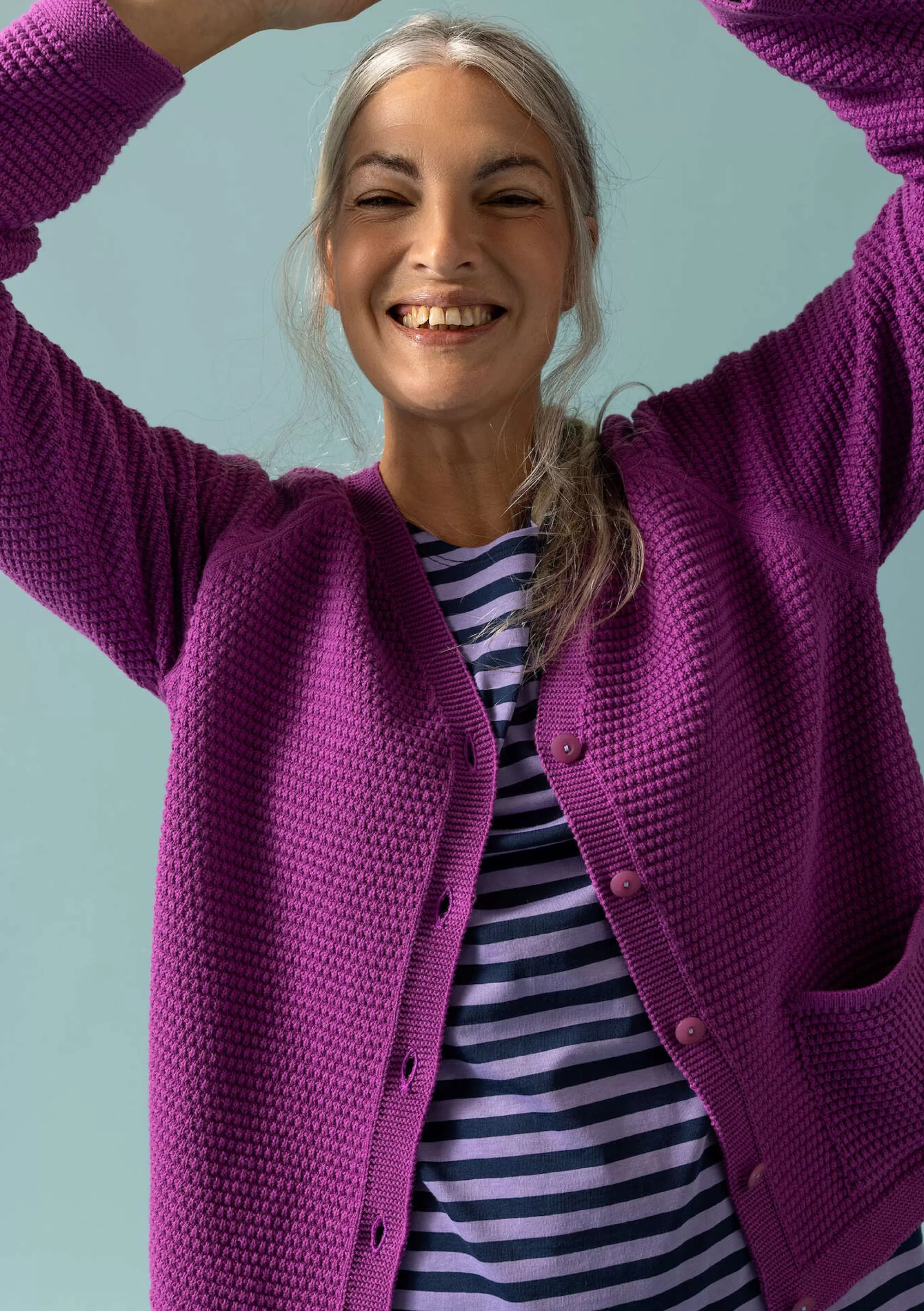 Strickjacken | Skandinavische Mode^Gudrun Sjödén Strickjacke Aus Recycling-Baumwolle mittsommerblumen