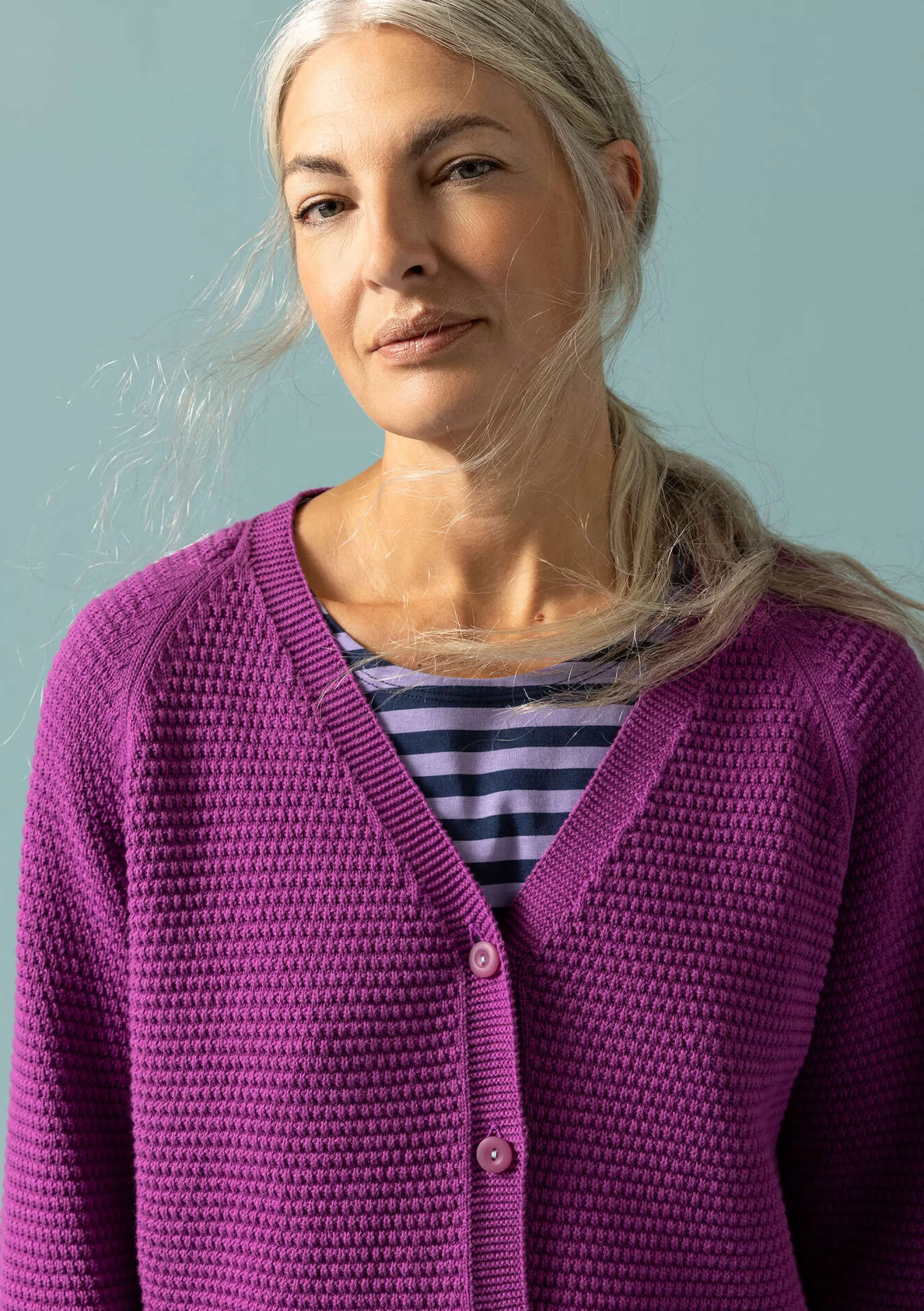 Strickjacken | Skandinavische Mode^Gudrun Sjödén Strickjacke Aus Recycling-Baumwolle mittsommerblumen