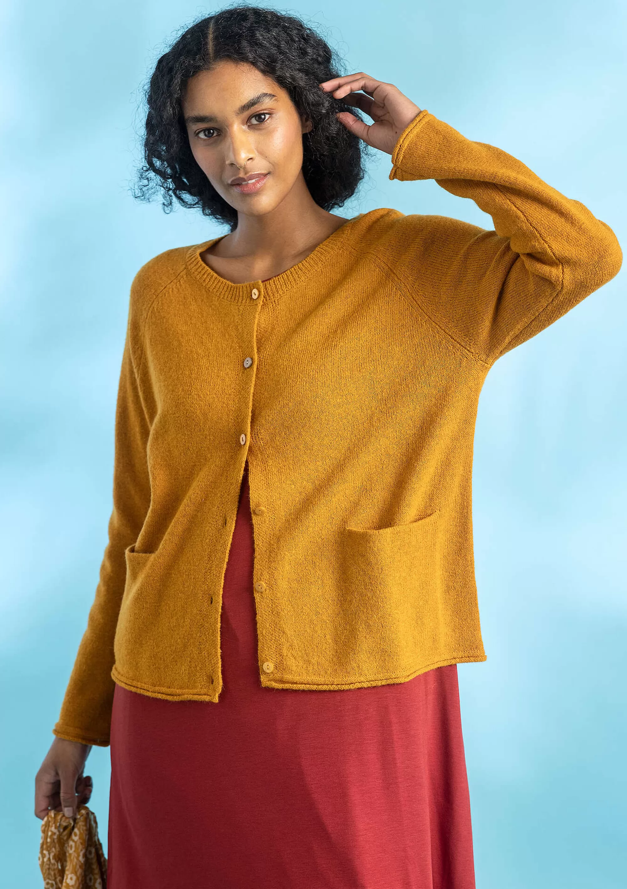 Strickjacken | Skandinavische Mode^Gudrun Sjödén Strickjacke Aus Wolle senf
