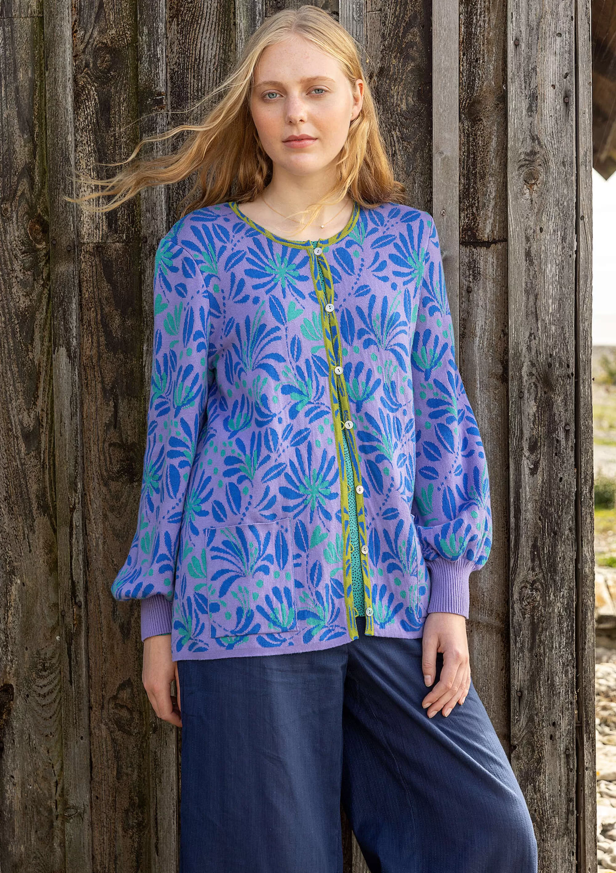Strickjacken | Öko-Baumwolle^Gudrun Sjödén Strickjacke Bohuslän Aus Bio-/Recycling-Baumwolle distel