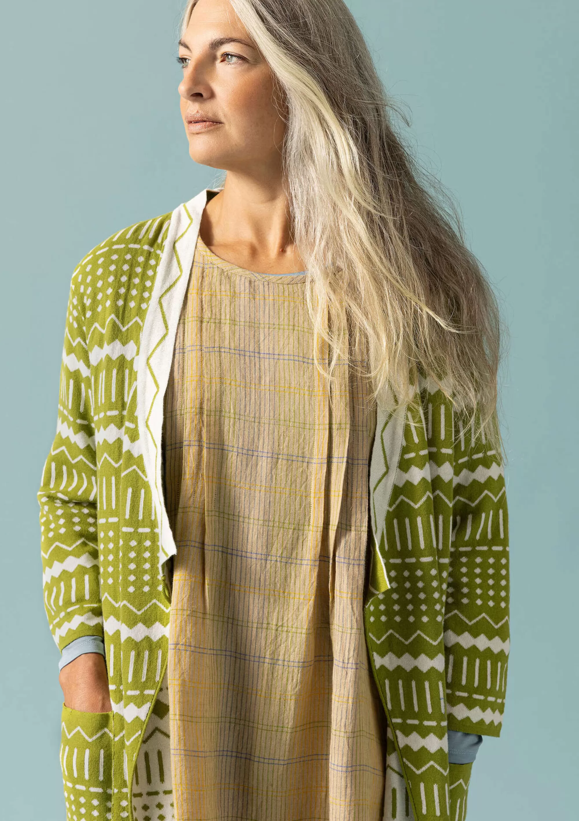 Strickjacken | Öko-Baumwolle^Gudrun Sjödén Strickjacke Elsie Aus Bio-/Recycling-Baumwolle hellkräutergrün