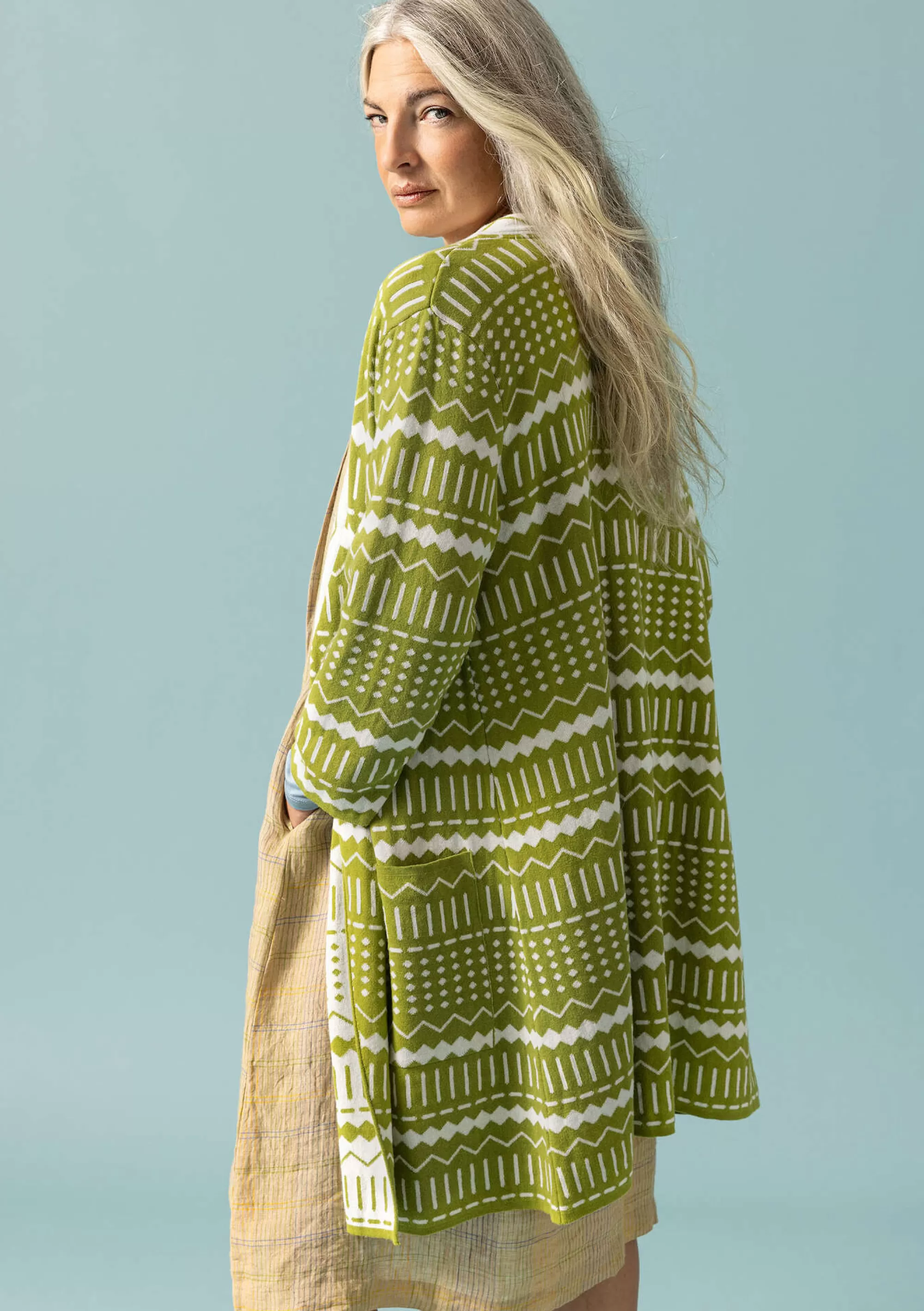 Strickjacken | Öko-Baumwolle^Gudrun Sjödén Strickjacke Elsie Aus Bio-/Recycling-Baumwolle hellkräutergrün