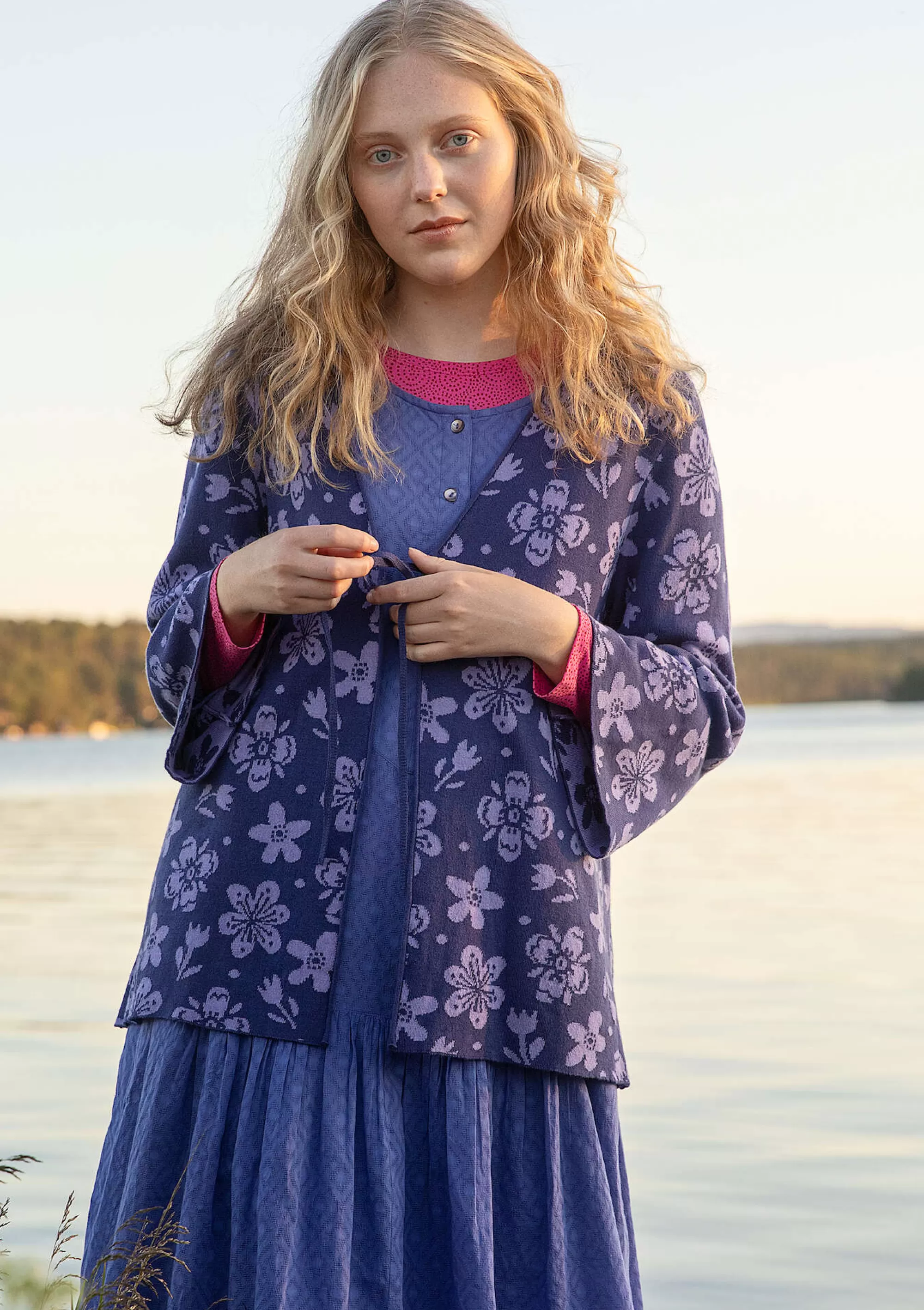 Strickjacken | Öko-Baumwolle^Gudrun Sjödén Strickjacke Flora-Li Aus Bio-/Recycling-Baumwolle veilchen