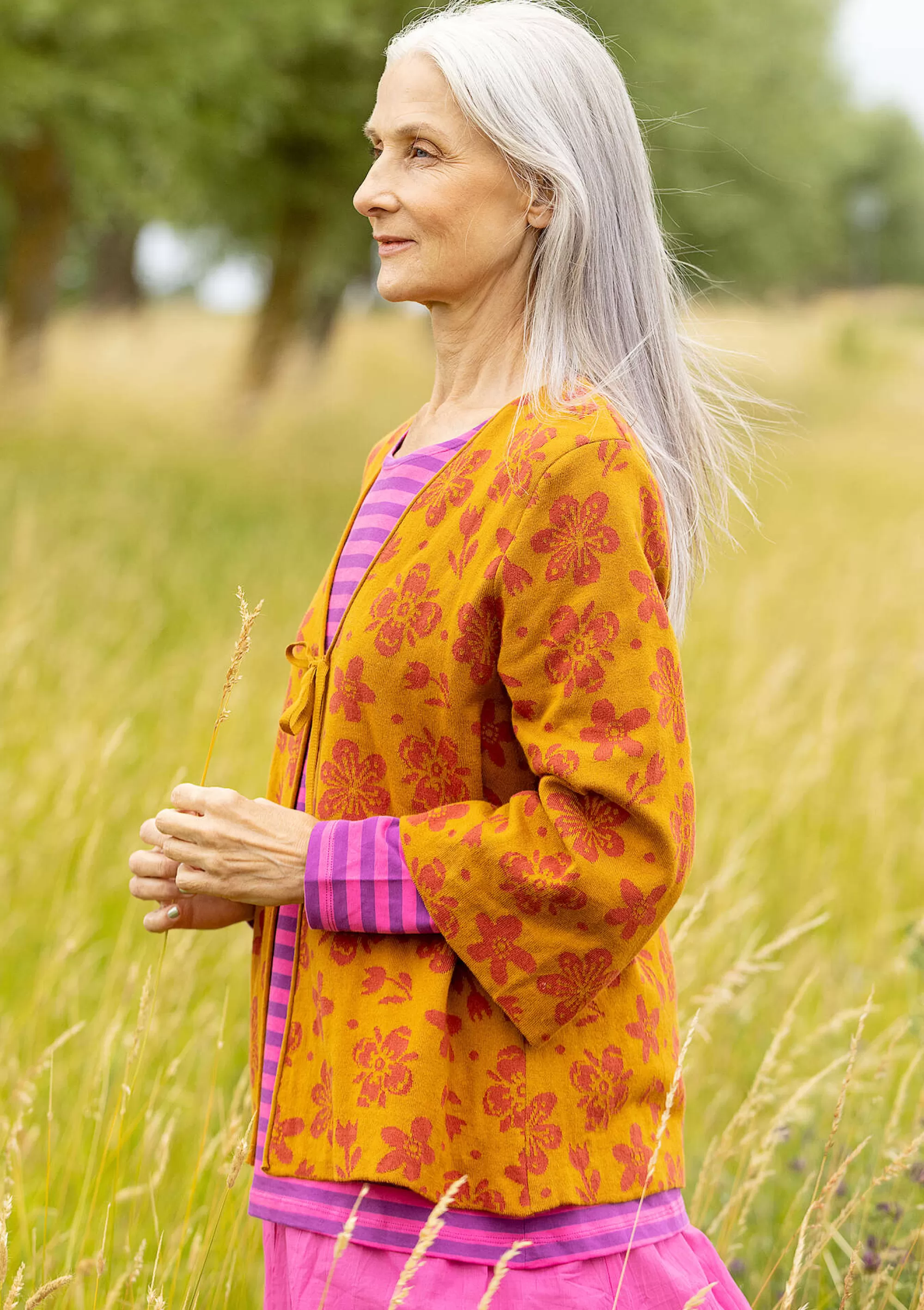 Strickjacken | Öko-Baumwolle^Gudrun Sjödén Strickjacke Flora-Li Aus Bio-/Recycling-Baumwolle curry