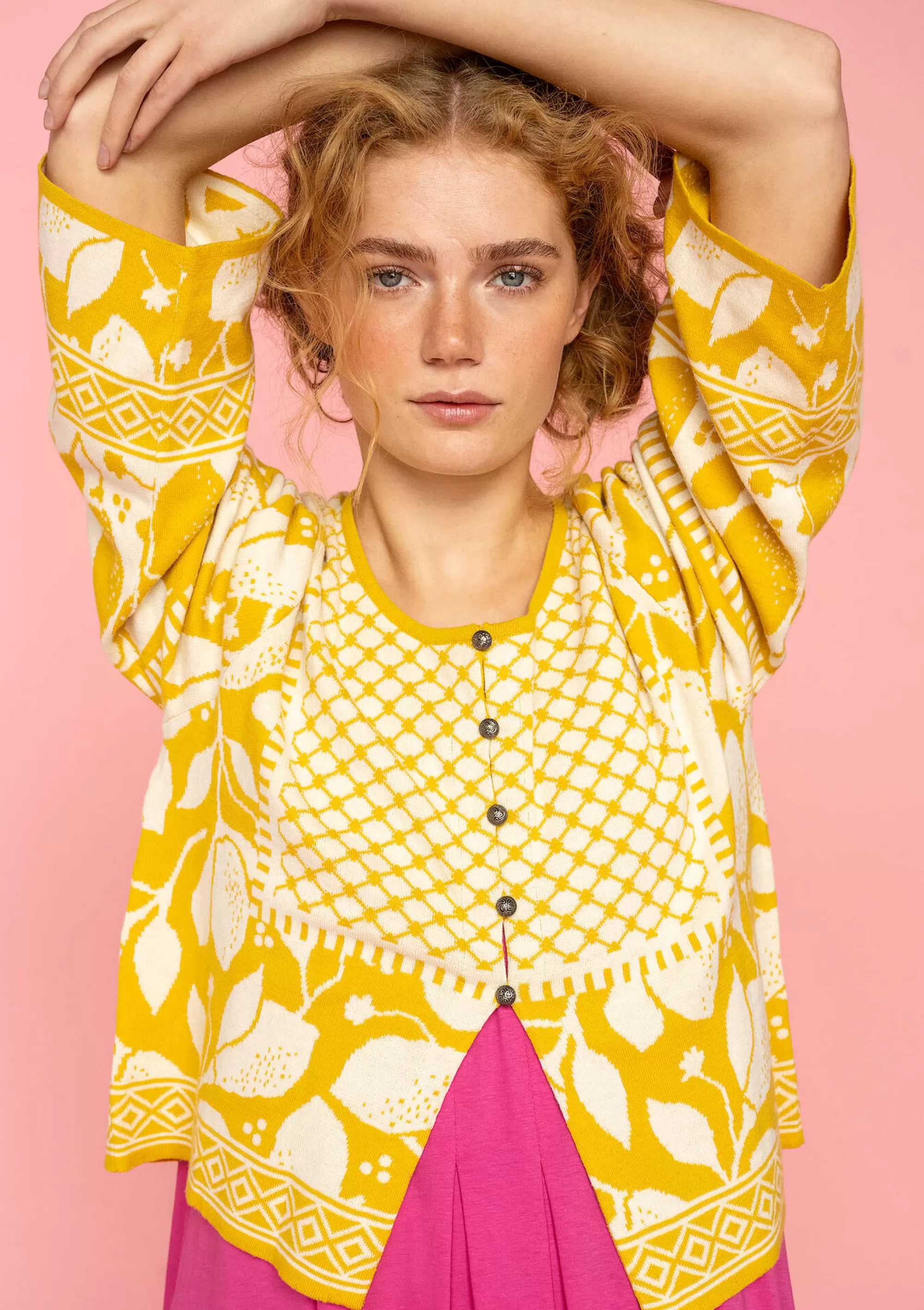 Strickjacken | Öko-Baumwolle^Gudrun Sjödén Strickjacke Hilda Aus Bio-/Recycling-Baumwolle ananas