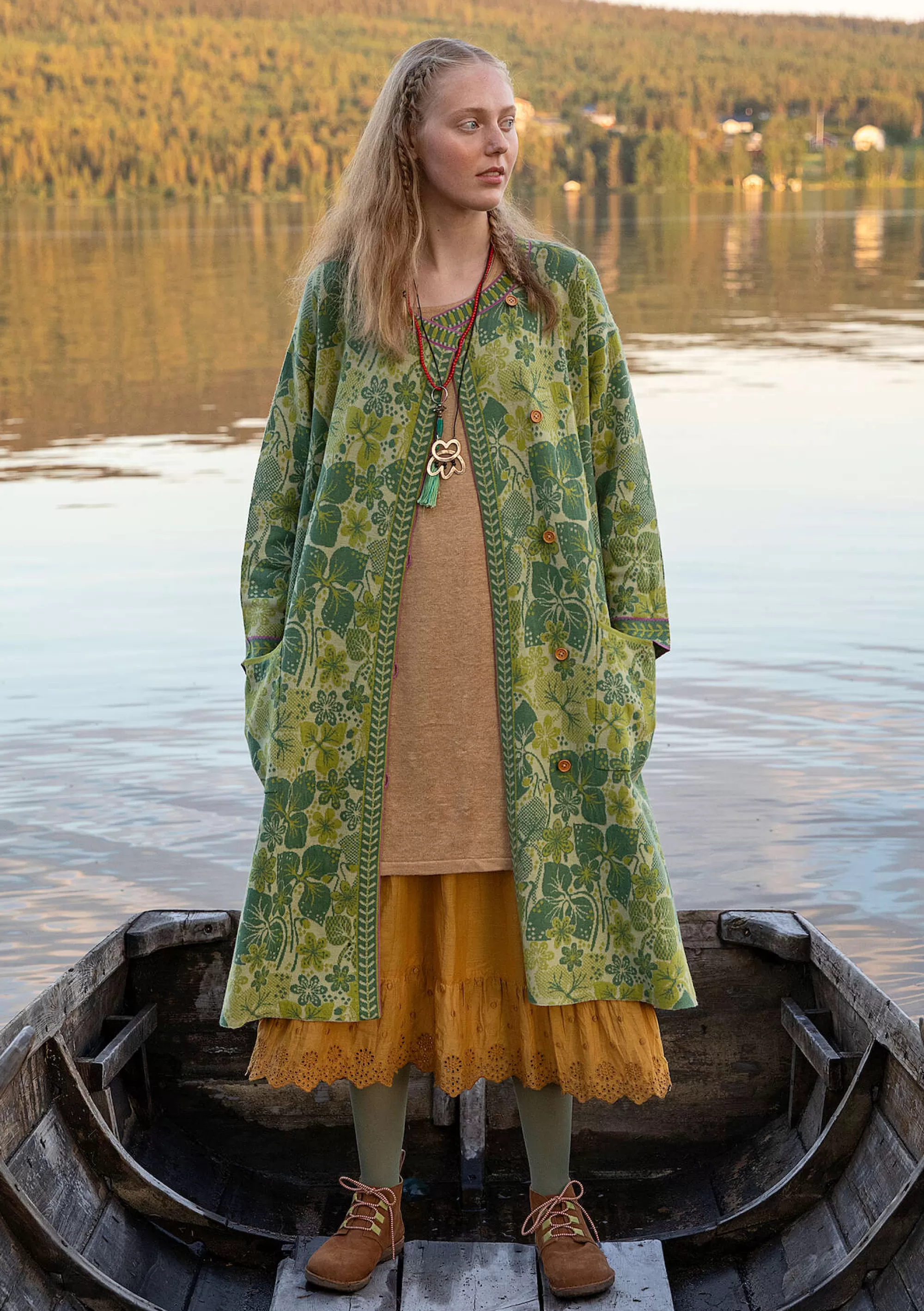 Jacken & Mäntel | Öko-Baumwolle^Gudrun Sjödén Strickmantel Ottilia Aus Wolle Und Bio-/Recycling-Baumwolle apfelgrün