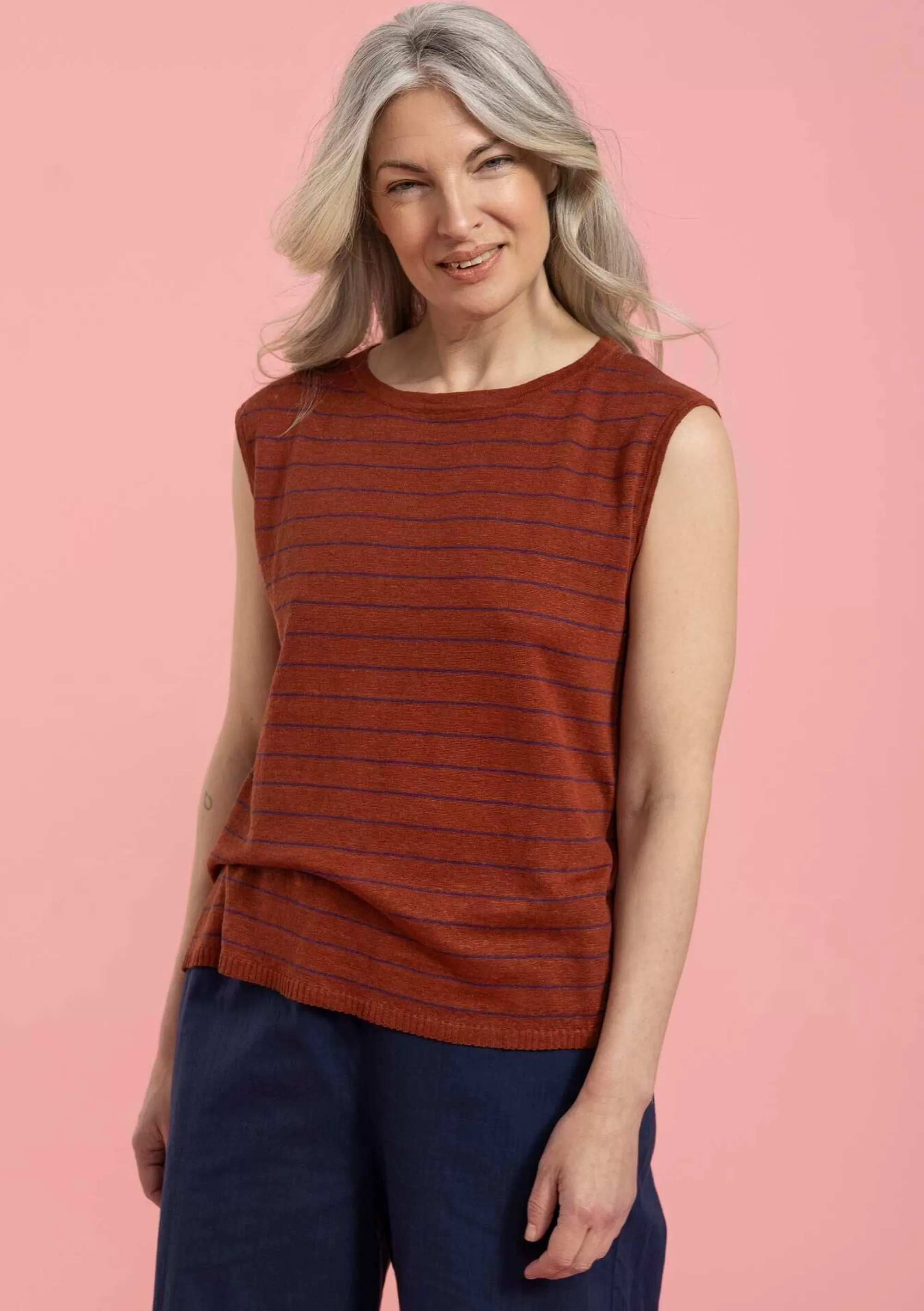 Pullover & Shirts | Leinenkleidung^Gudrun Sjödén Stricktop Aus Leinen rost