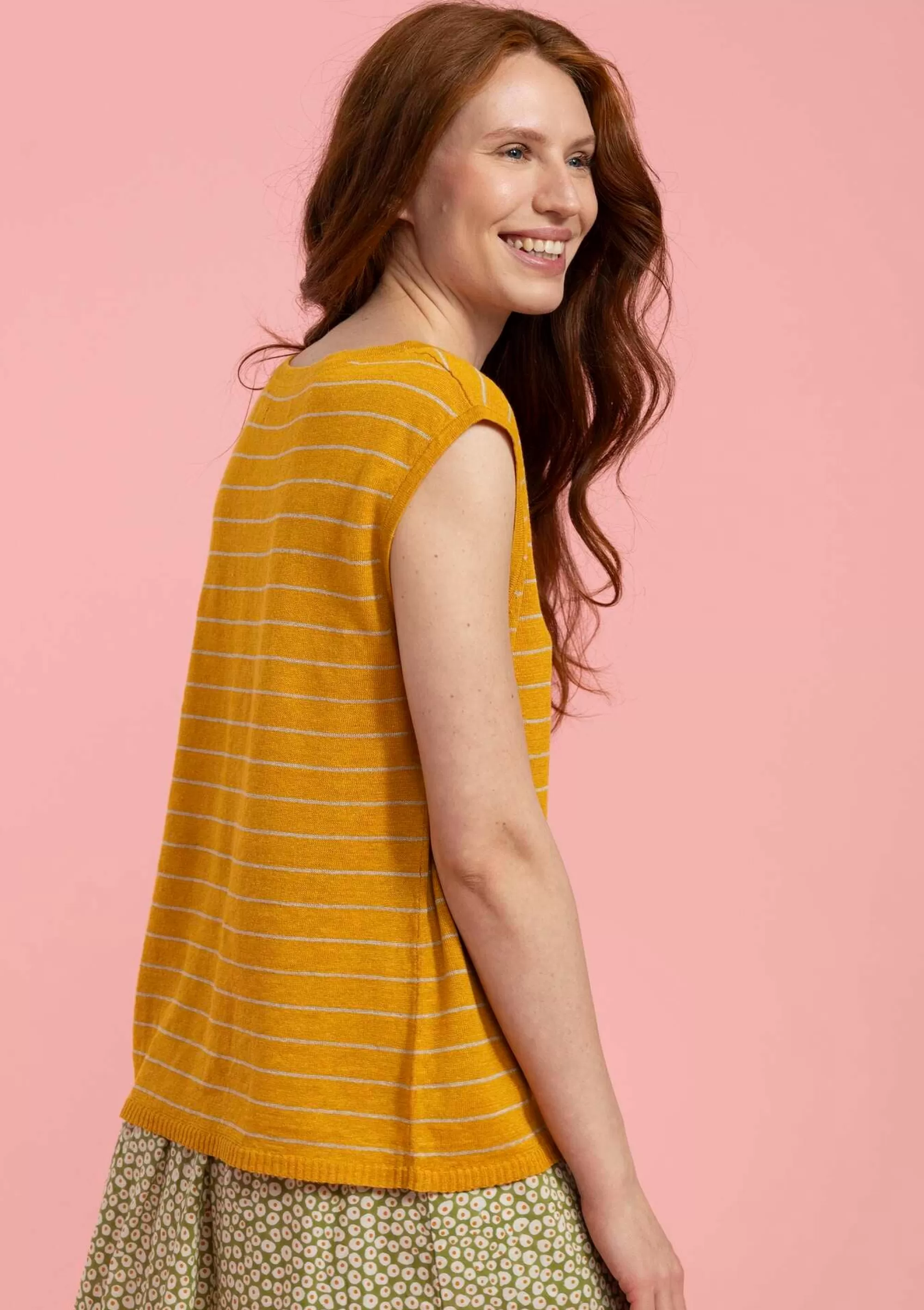 Pullover & Shirts | Leinenkleidung^Gudrun Sjödén Stricktop Aus Leinen goldocker