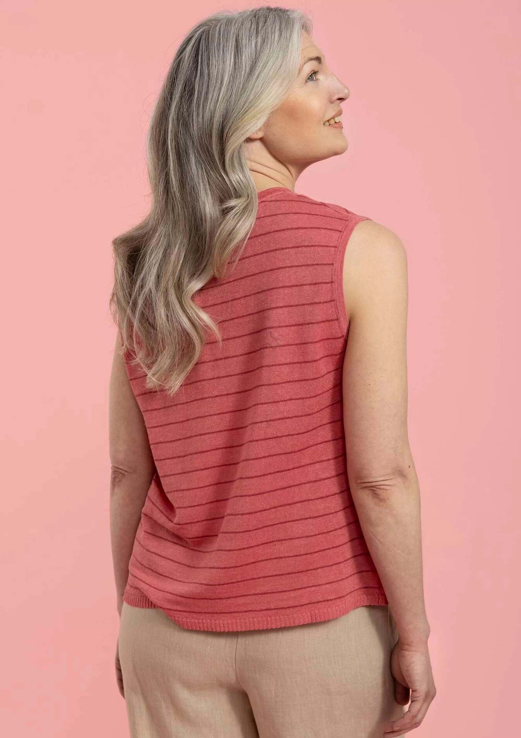 Pullover & Shirts | Leinenkleidung^Gudrun Sjödén Stricktop Aus Leinen flamingo