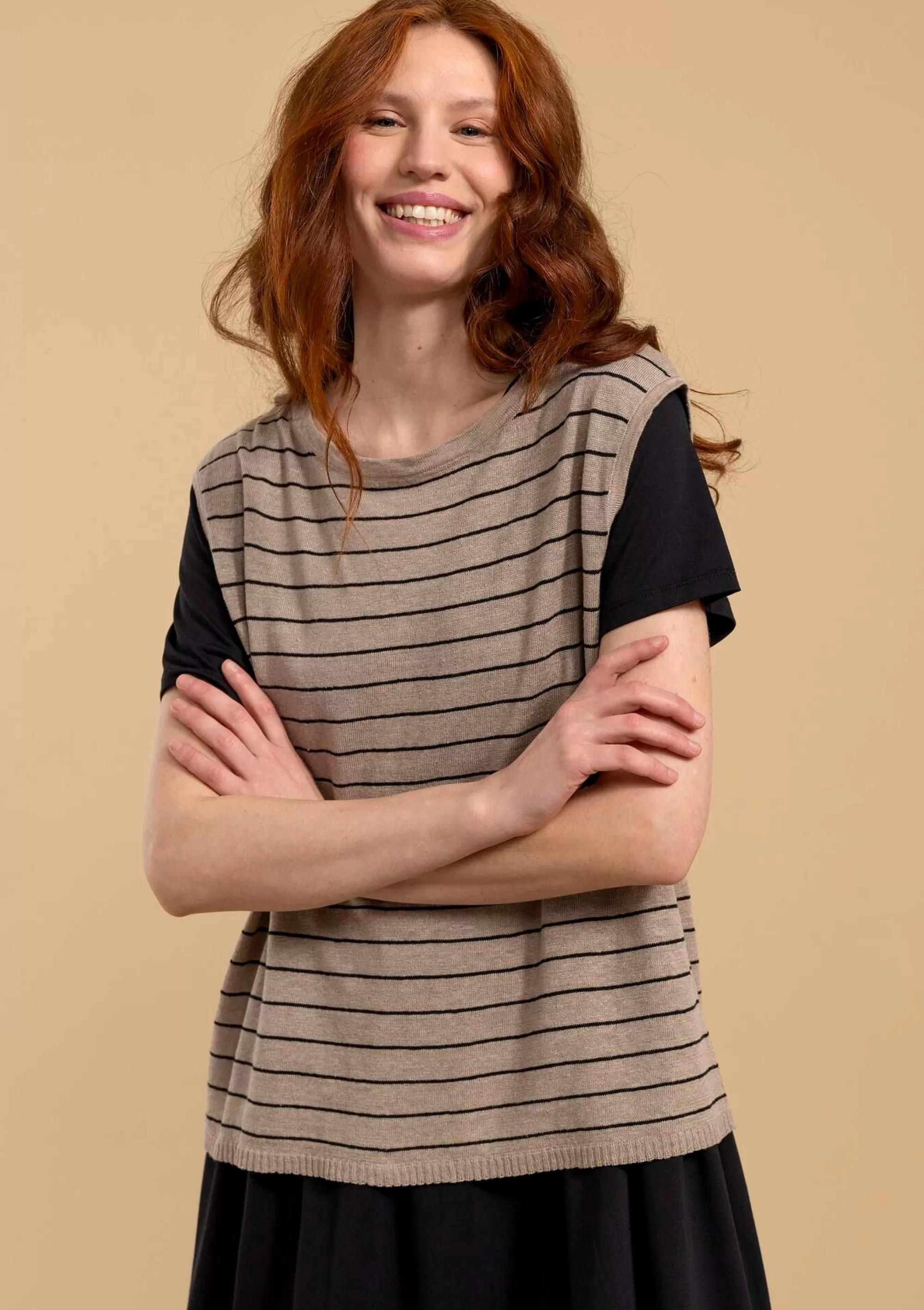 Pullover & Shirts | Leinenkleidung^Gudrun Sjödén Stricktop Aus Leinen dunkelnatur