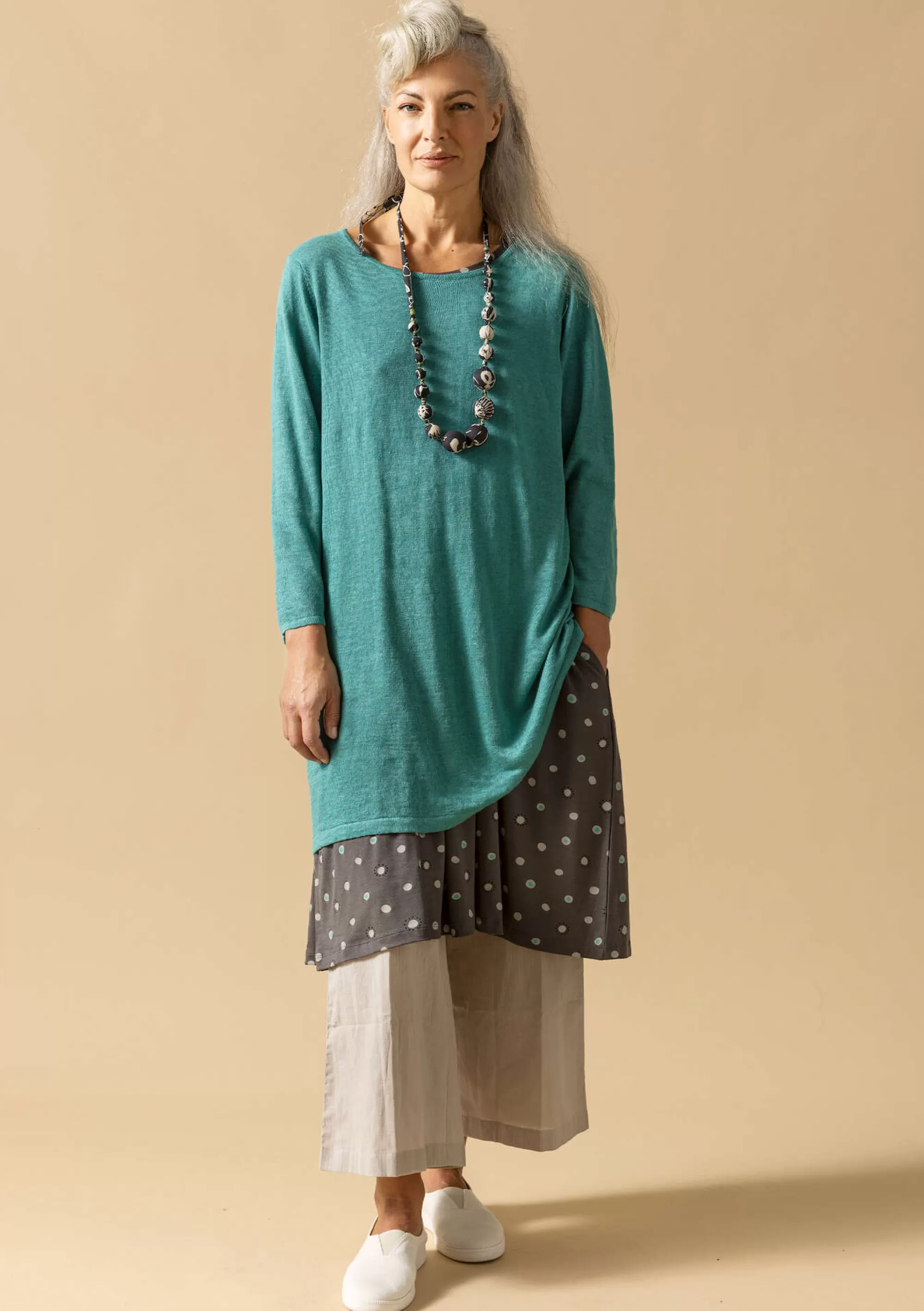 Tuniken | Leinenkleidung^Gudrun Sjödén Stricktunika Aus Leinen/Recycling-Leinen aqua