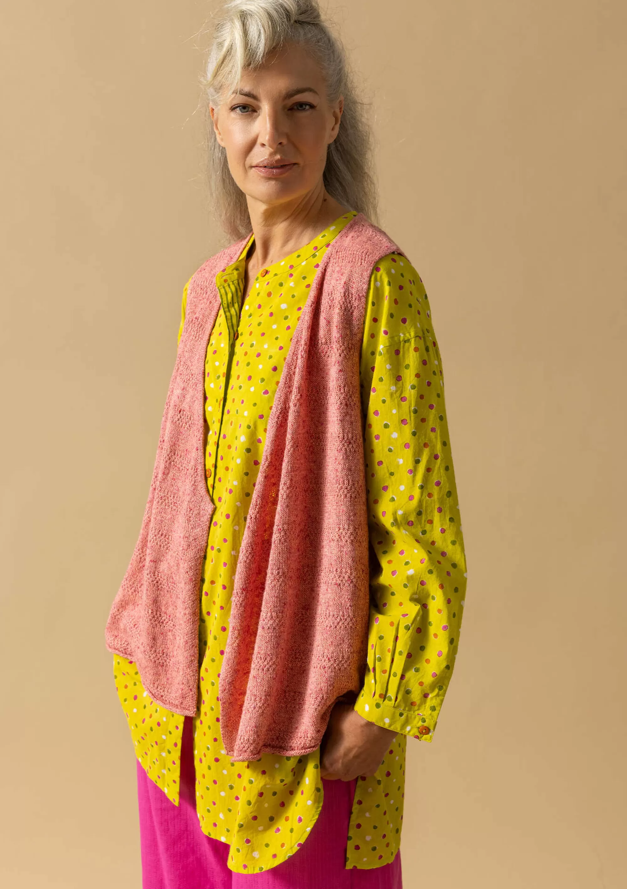 Westen | Leinenkleidung^Gudrun Sjödén Strickweste Aus Leinen/Recycling-Baumwolle opalrosa