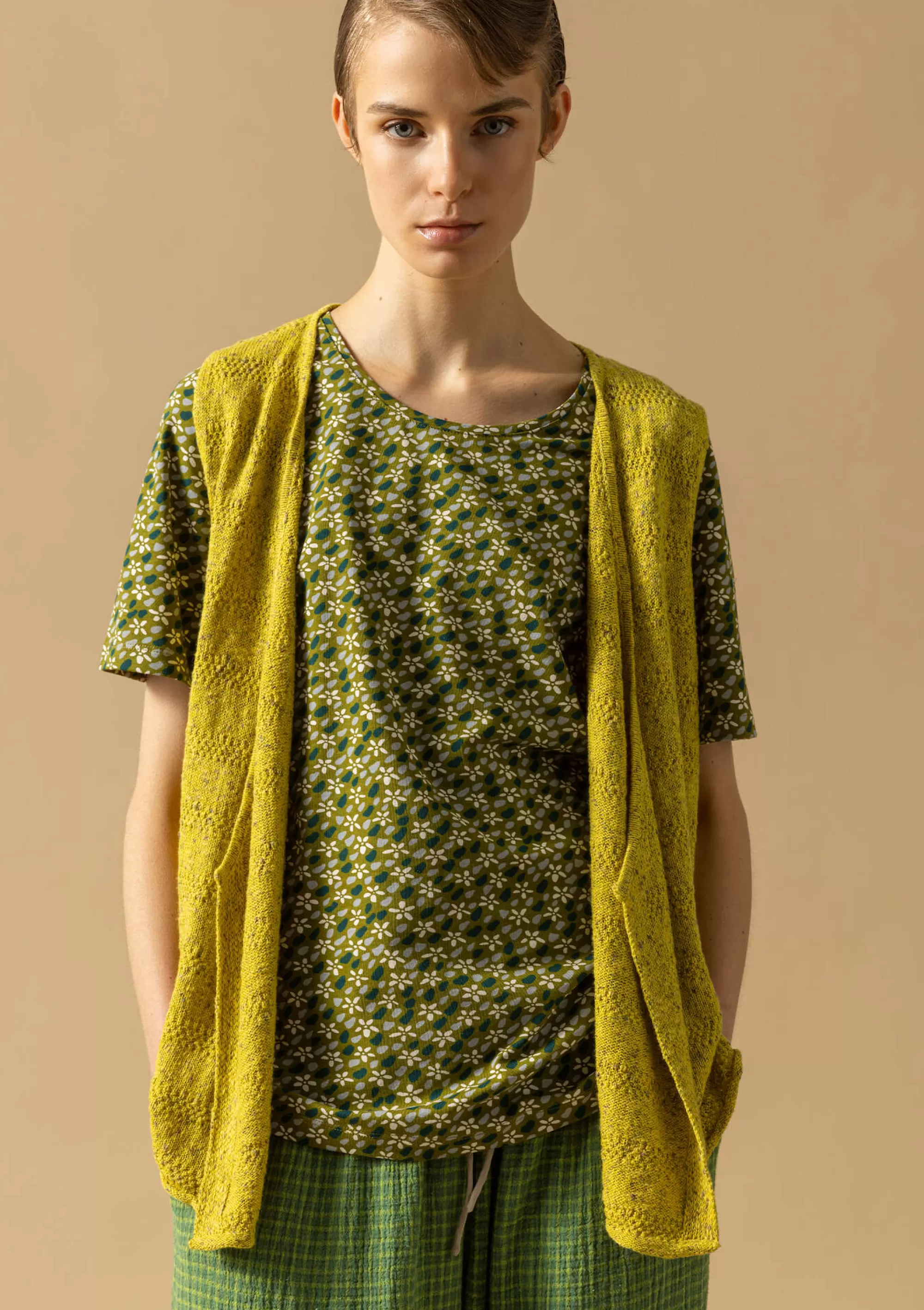 Westen | Leinenkleidung^Gudrun Sjödén Strickweste Aus Leinen/Recycling-Baumwolle limettengrün