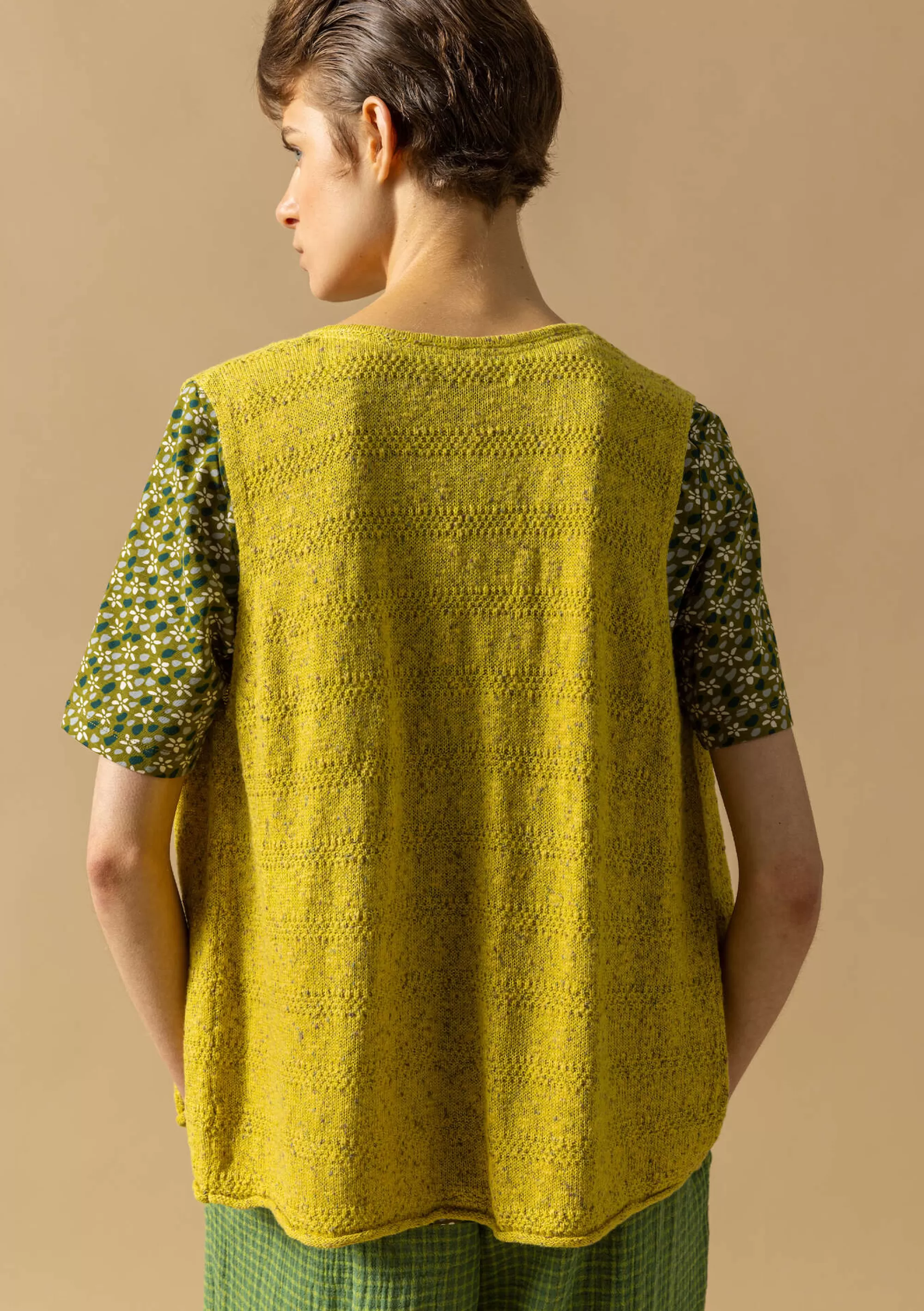 Westen | Leinenkleidung^Gudrun Sjödén Strickweste Aus Leinen/Recycling-Baumwolle limettengrün