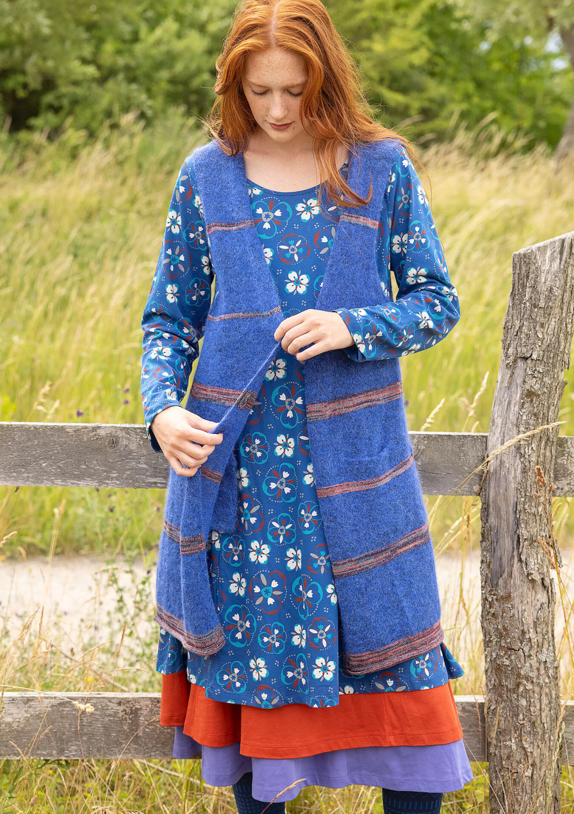 Westen | Öko-Baumwolle^Gudrun Sjödén Strickweste Sandy Aus Alpakagemisch Und Bio-/Recycling-Baumwolle porzellanblau