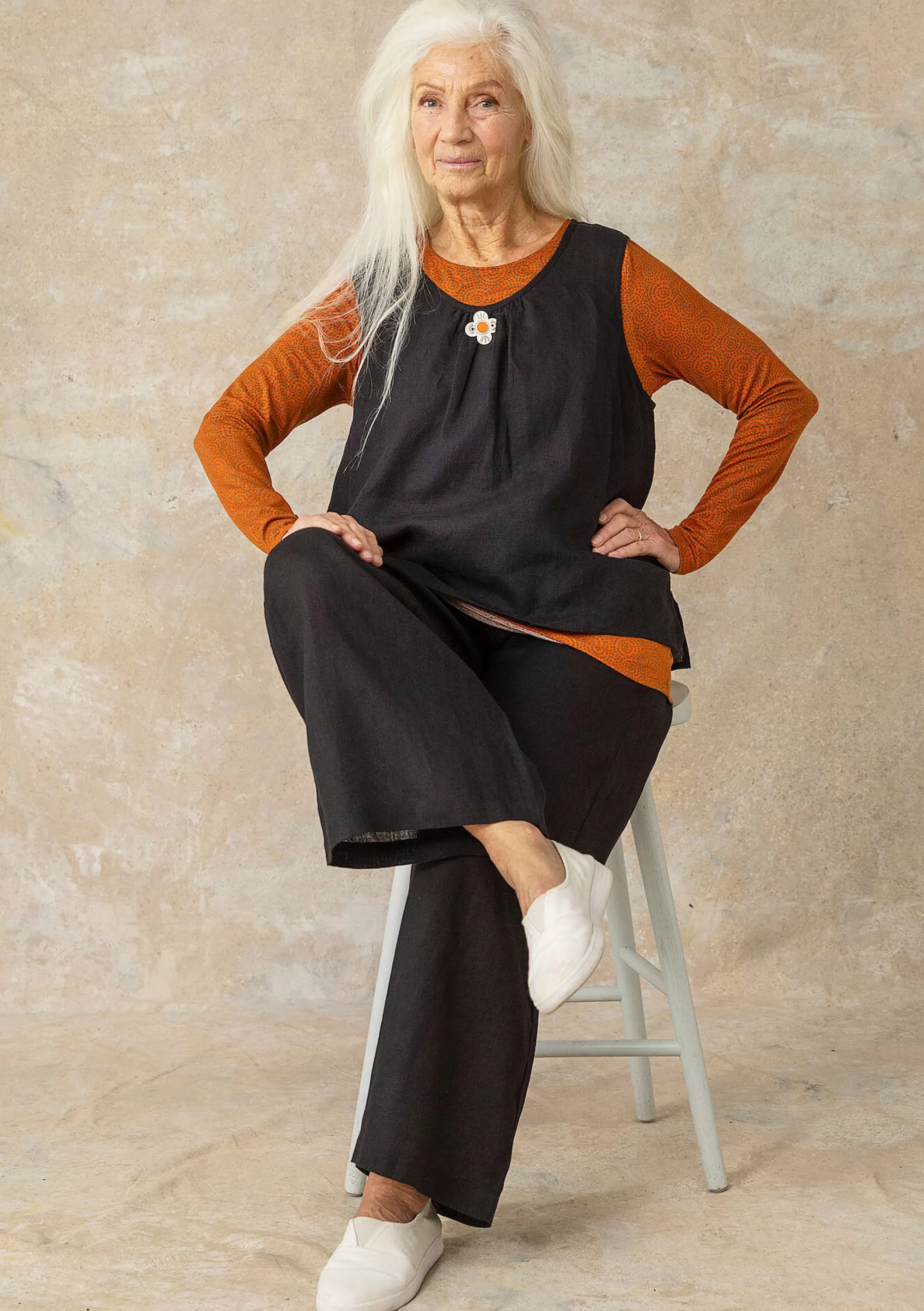 Pullover & Shirts | Öko-Baumwolle^Gudrun Sjödén Top Aus Leinengewebe schwarz