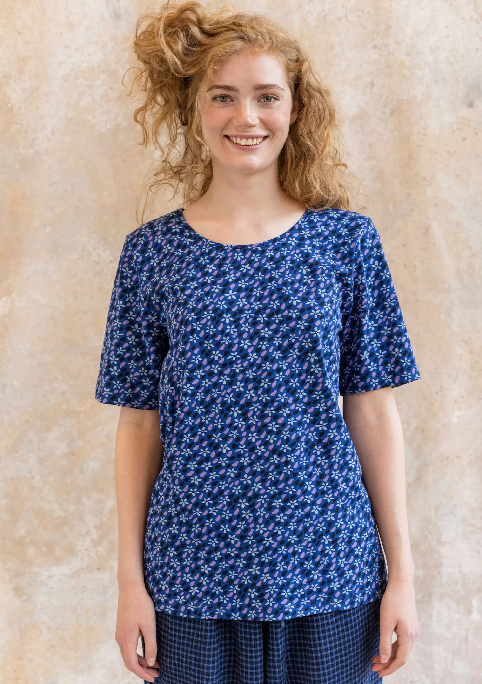 Pullover & Shirts | Jersey^Gudrun Sjödén T-Shirt Jane Aus Bio-Baumwolle/Elasthan dunkellupine-gemustert