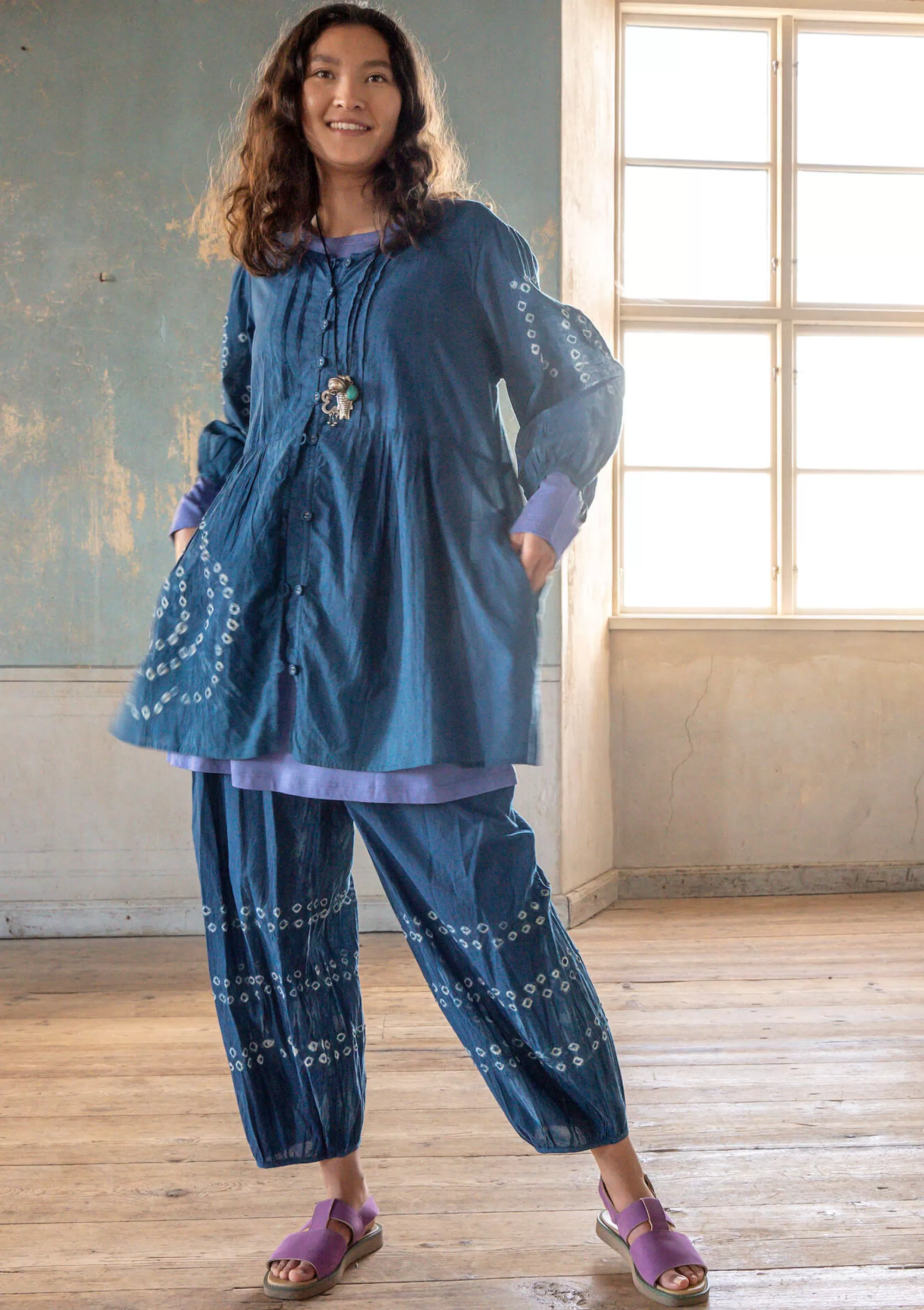 Tuniken | UNIQUM^Gudrun Sjödén Tunika Buij Aus Bio-Baumwolle indigo