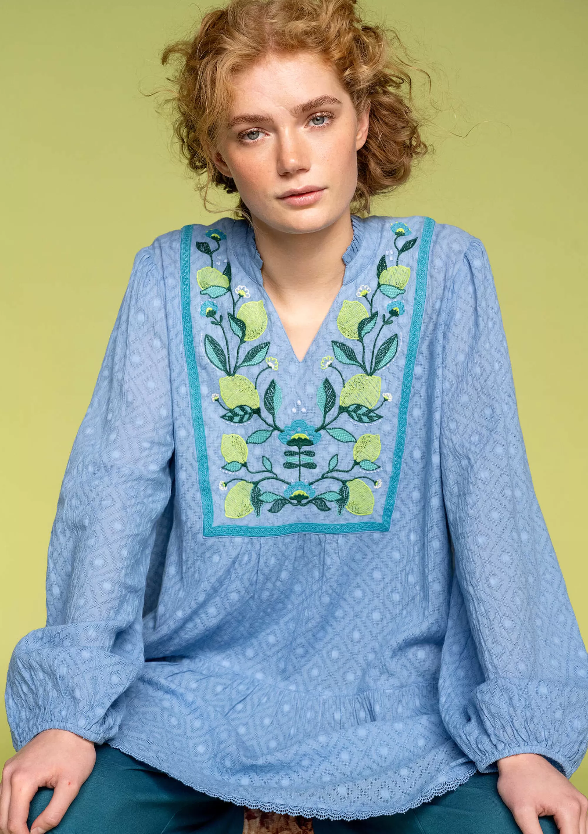 Tuniken | Öko-Baumwolle^Gudrun Sjödén Tunika Hilda Aus Bio-Baumwollgewebe mildes blau