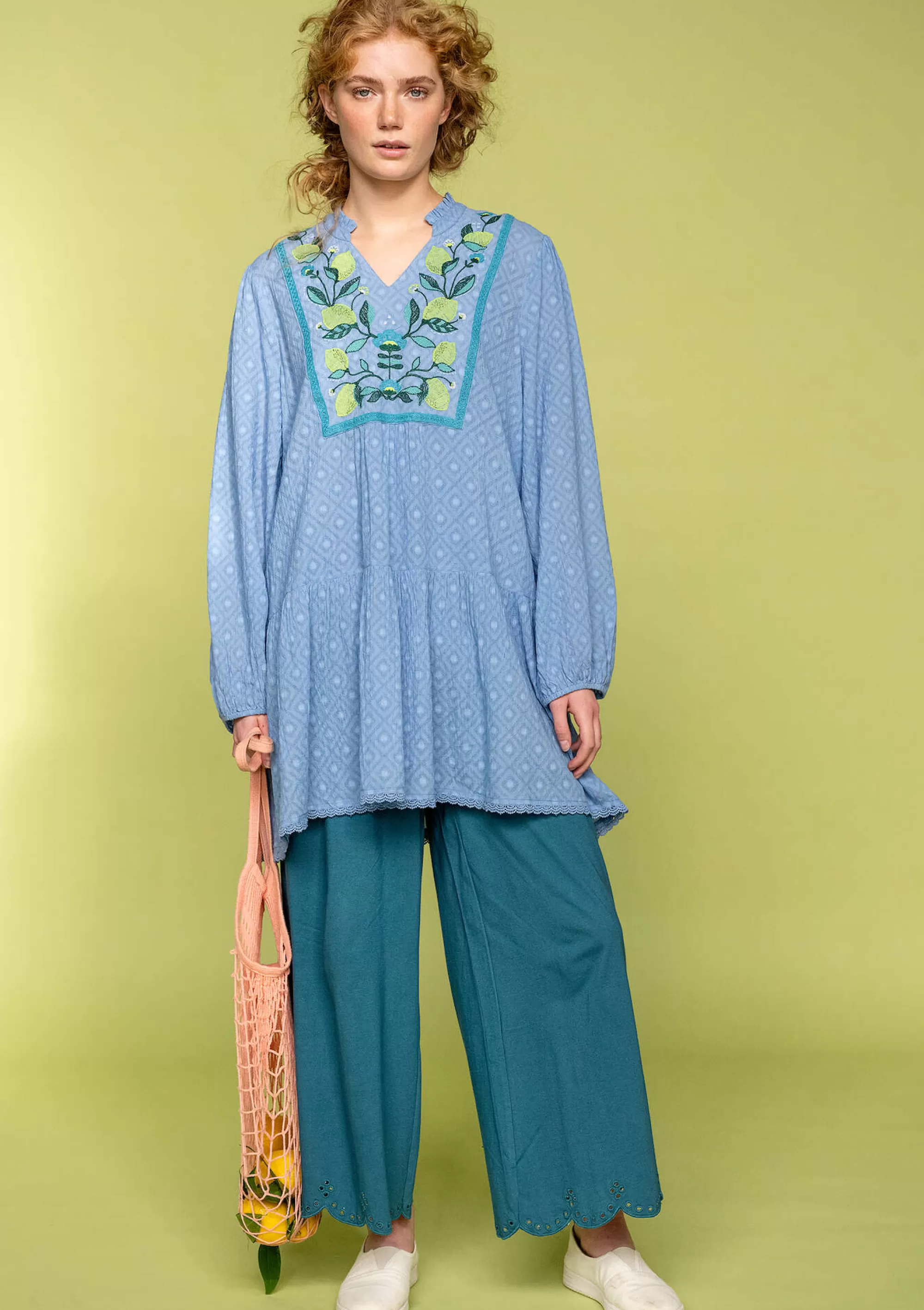 Tuniken | Öko-Baumwolle^Gudrun Sjödén Tunika Hilda Aus Bio-Baumwollgewebe mildes blau