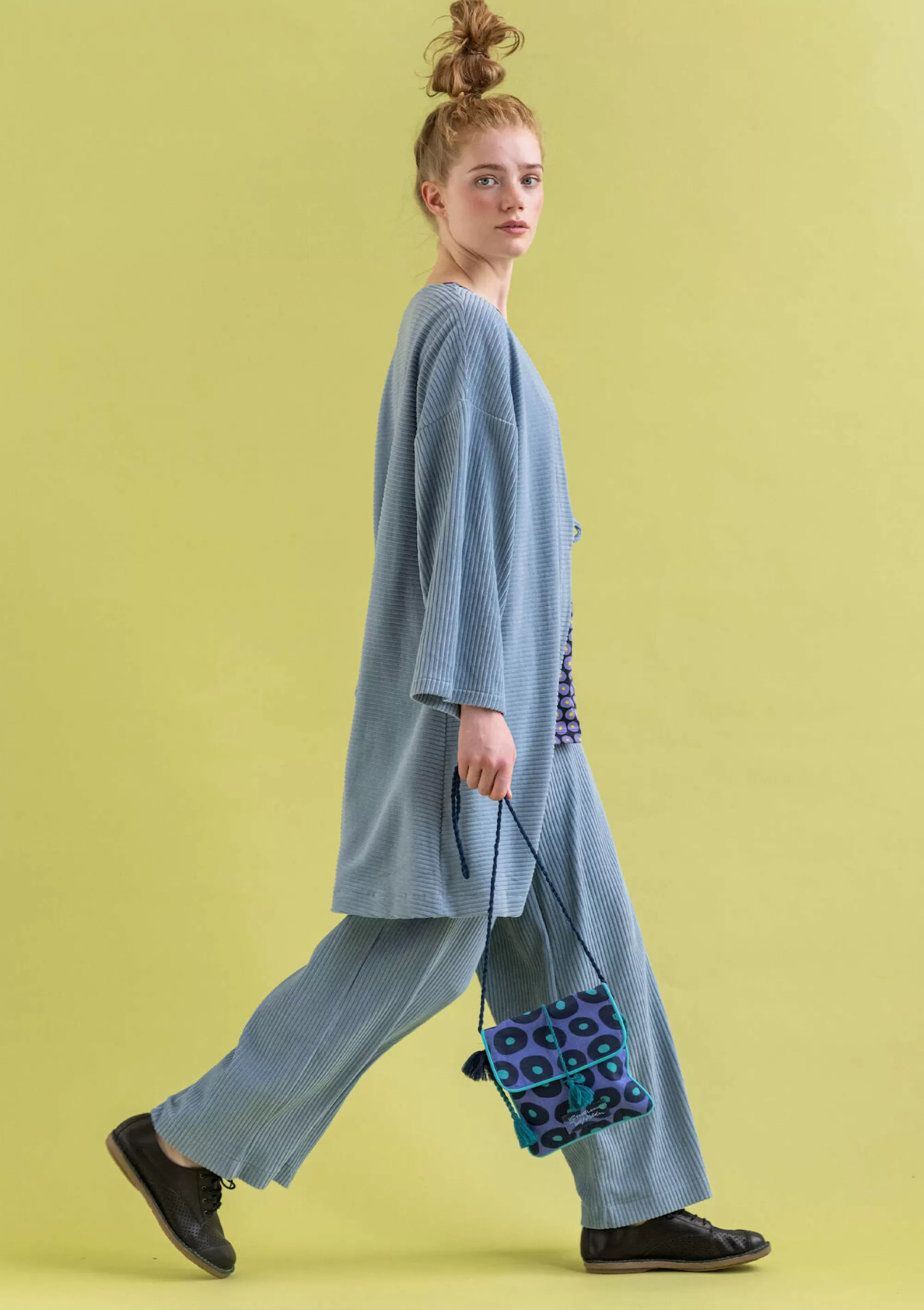 Strickjacken | Öko-Baumwolle^Gudrun Sjödén Velourskimono Aus Bio-Baumwolle/Recycling-Polyester taubenblau