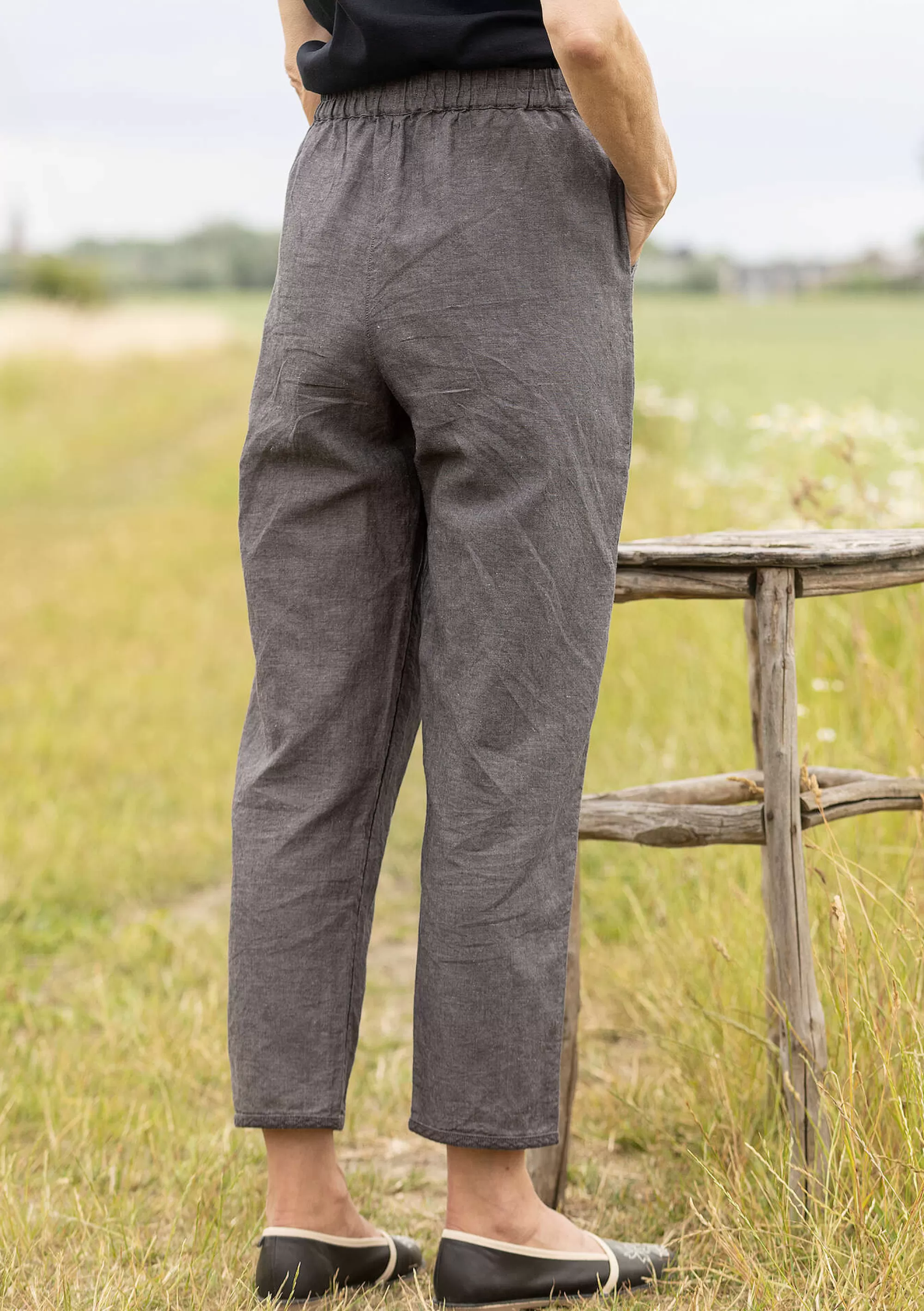 Hosen | Öko-Baumwolle^Gudrun Sjödén Webhose Dunes Aus Bio-Baumwolle/Leinen aschgrau