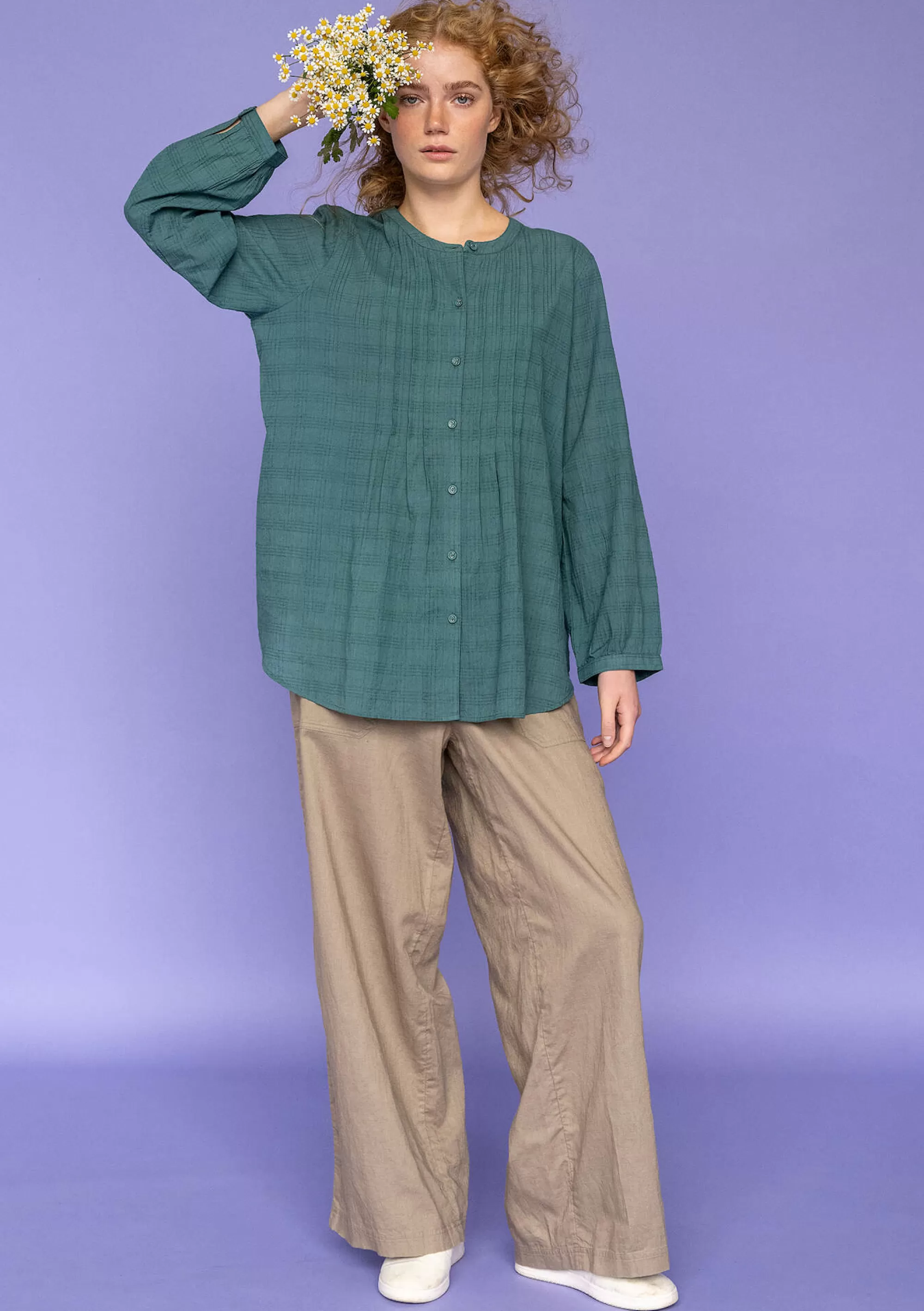 Hosen | Öko-Baumwolle^Gudrun Sjödén Webhose Garden Aus Bio-Baumwolle/Leinen taupe
