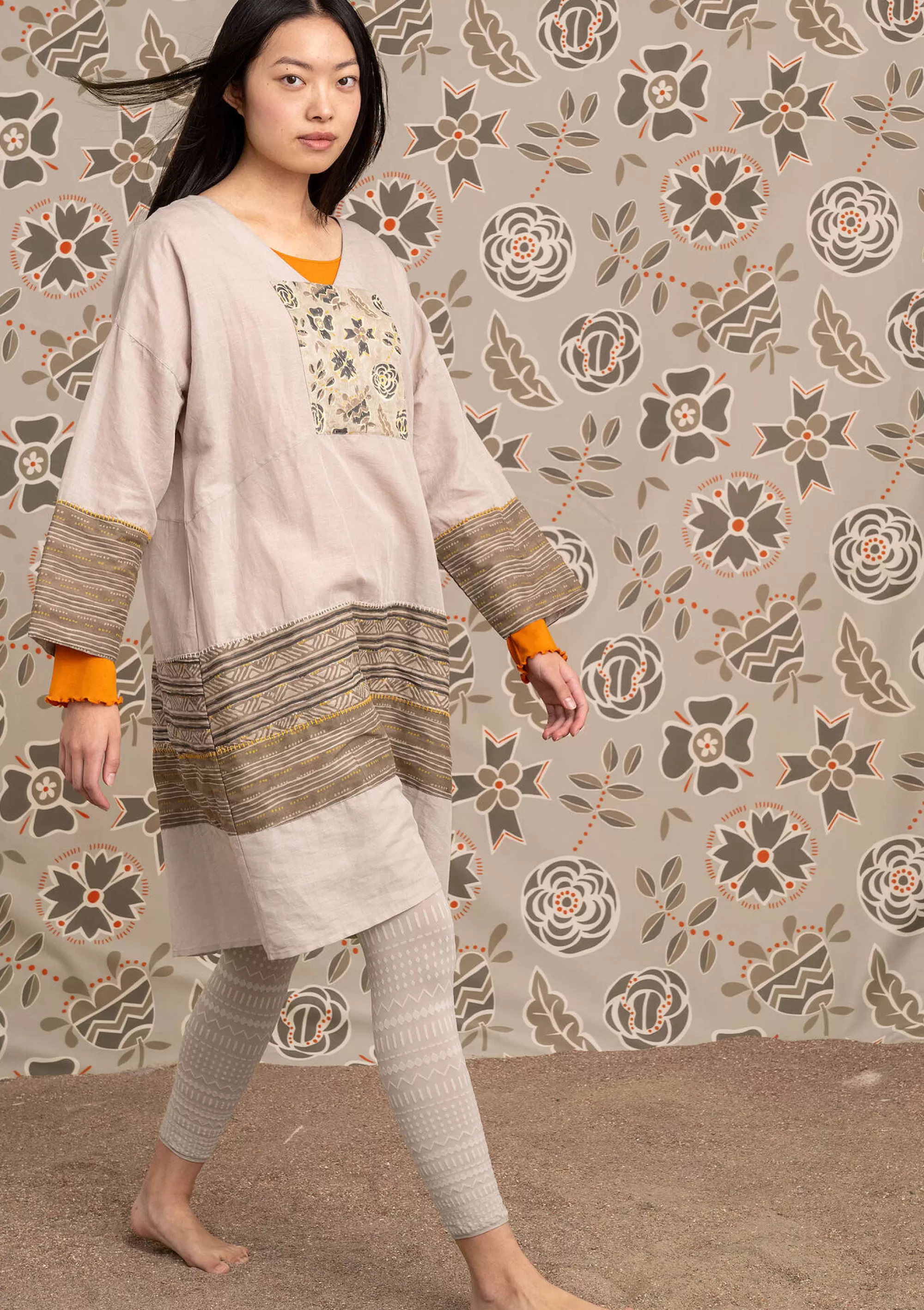 Kleider | Öko-Baumwolle^Gudrun Sjödén Webkleid Amber Aus Bio-Baumwolle/Leinen kalkstein