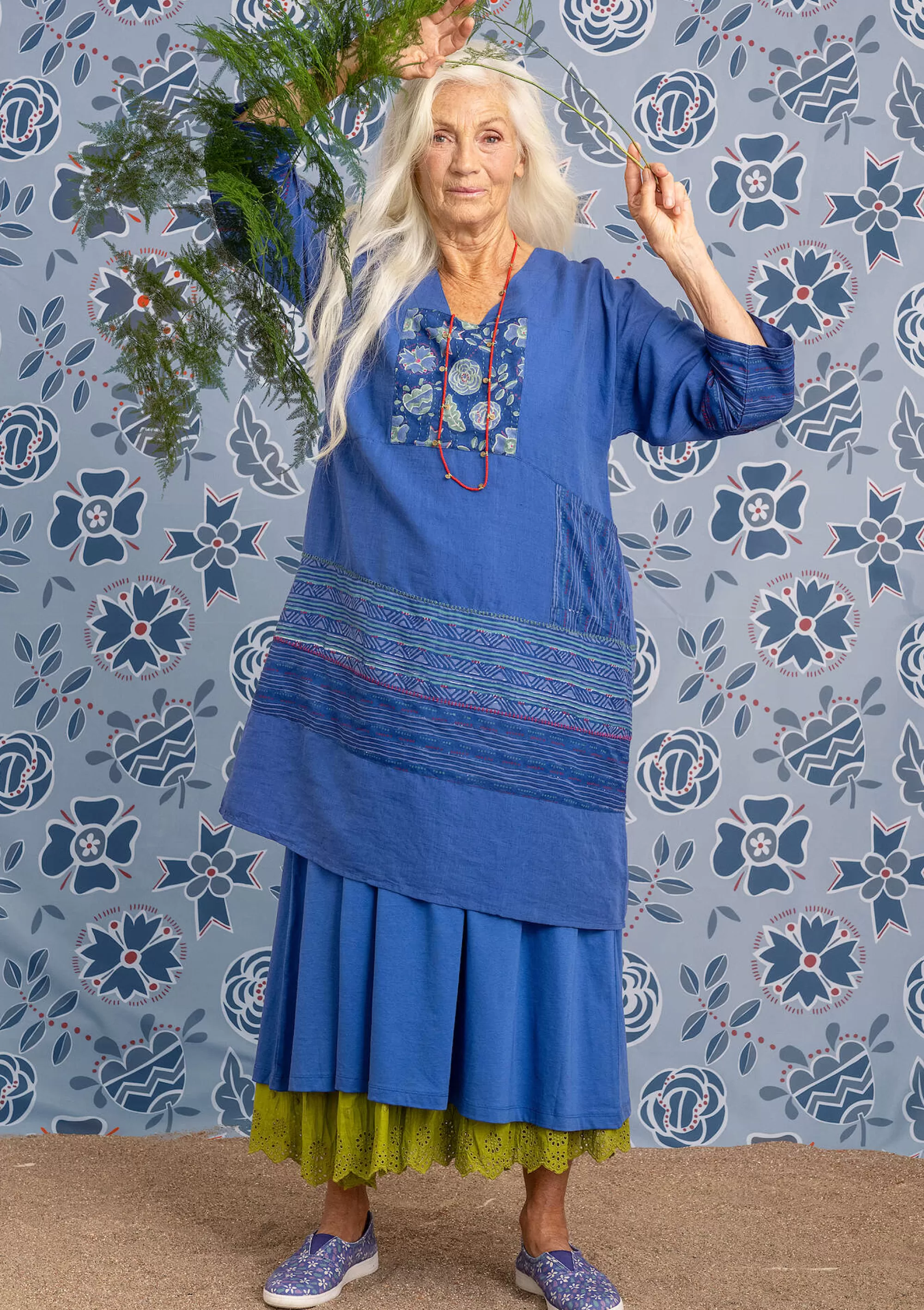 Kleider | Öko-Baumwolle^Gudrun Sjödén Webkleid Amber Aus Bio-Baumwolle/Leinen lupine