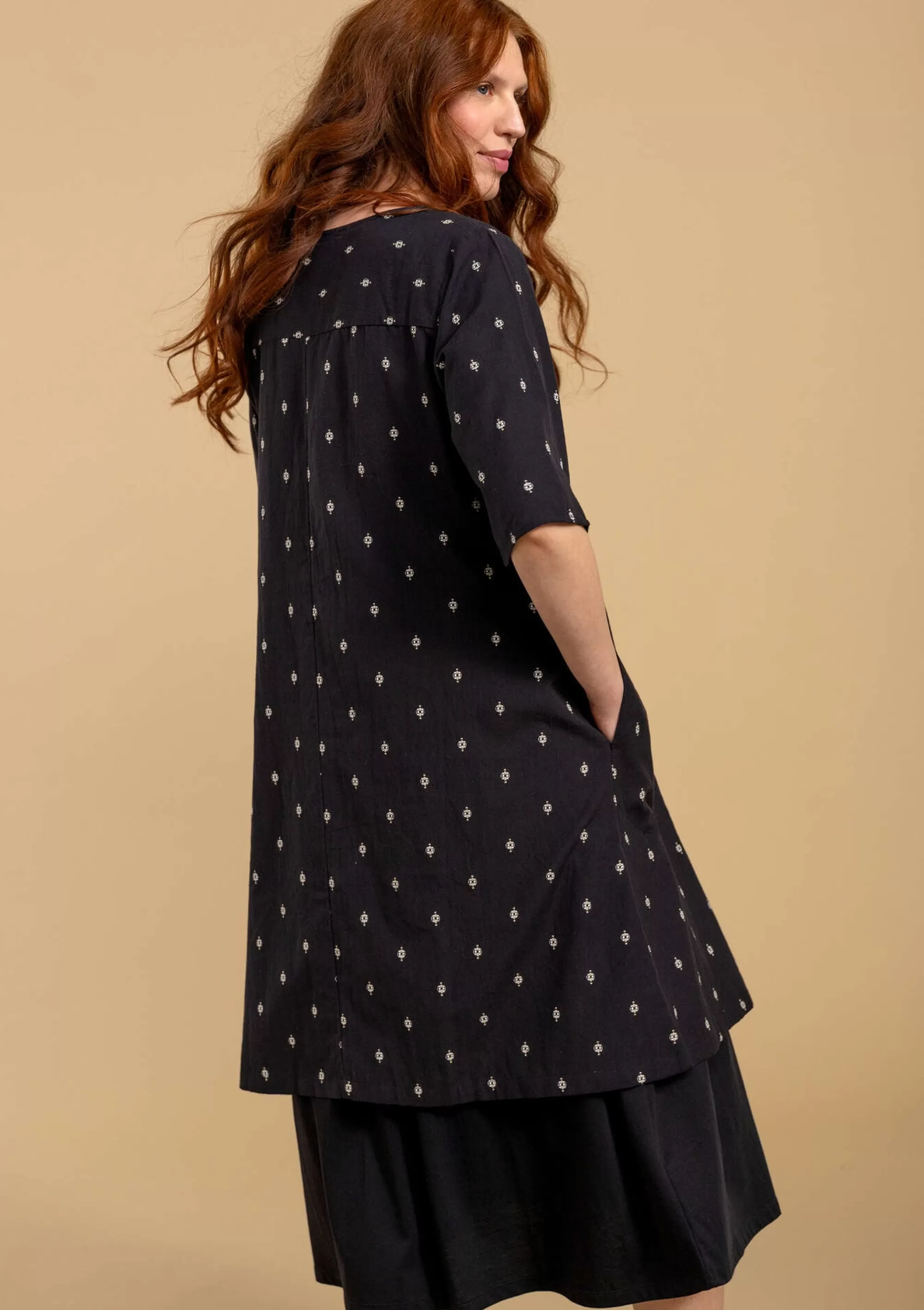 Kleider^Gudrun Sjödén Webkleid Aus Bio-Baumwolle schwarz