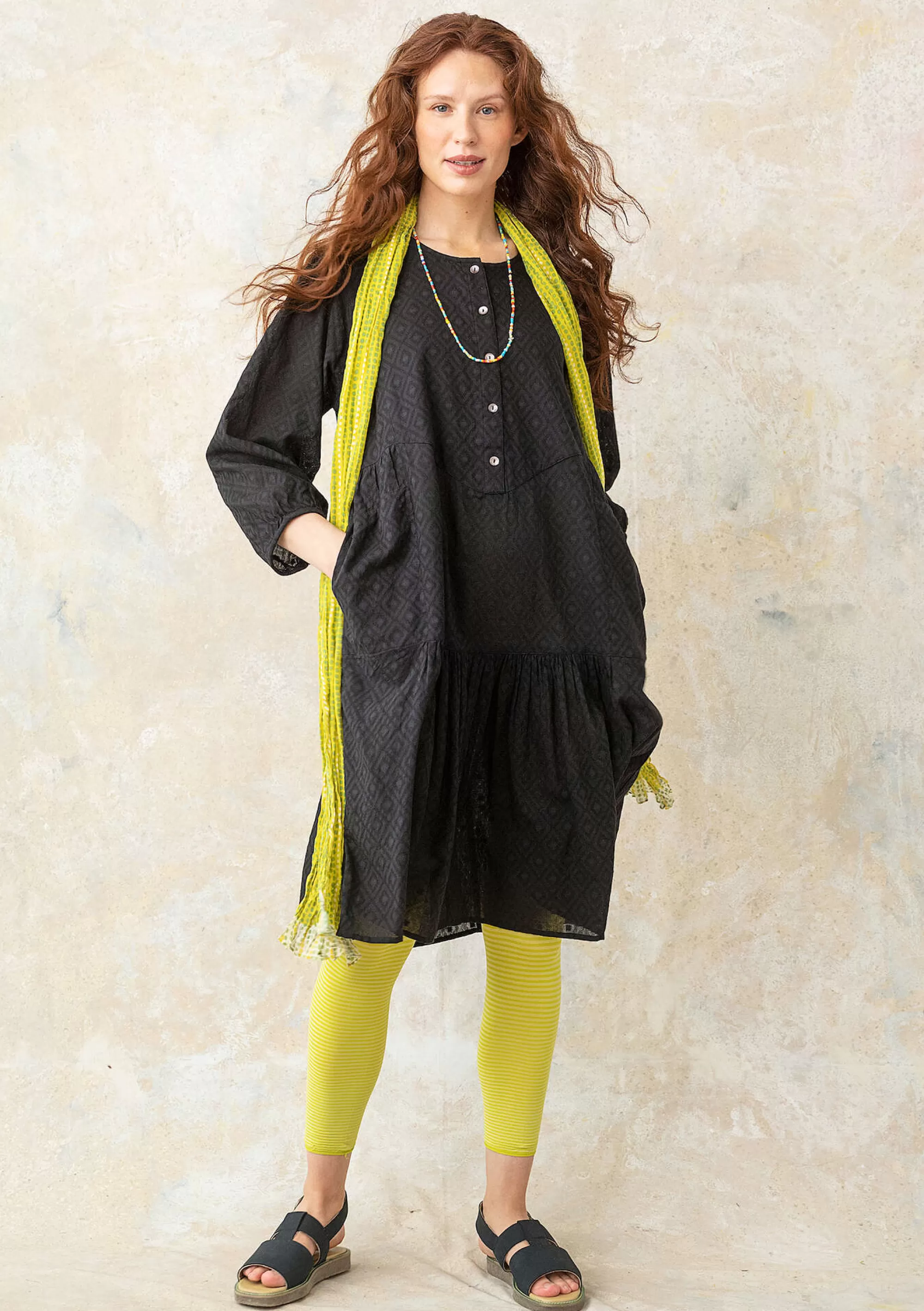 Kleider | Hippie-Mode^Gudrun Sjödén Webkleid Aus Bio-Baumwolle schwarz