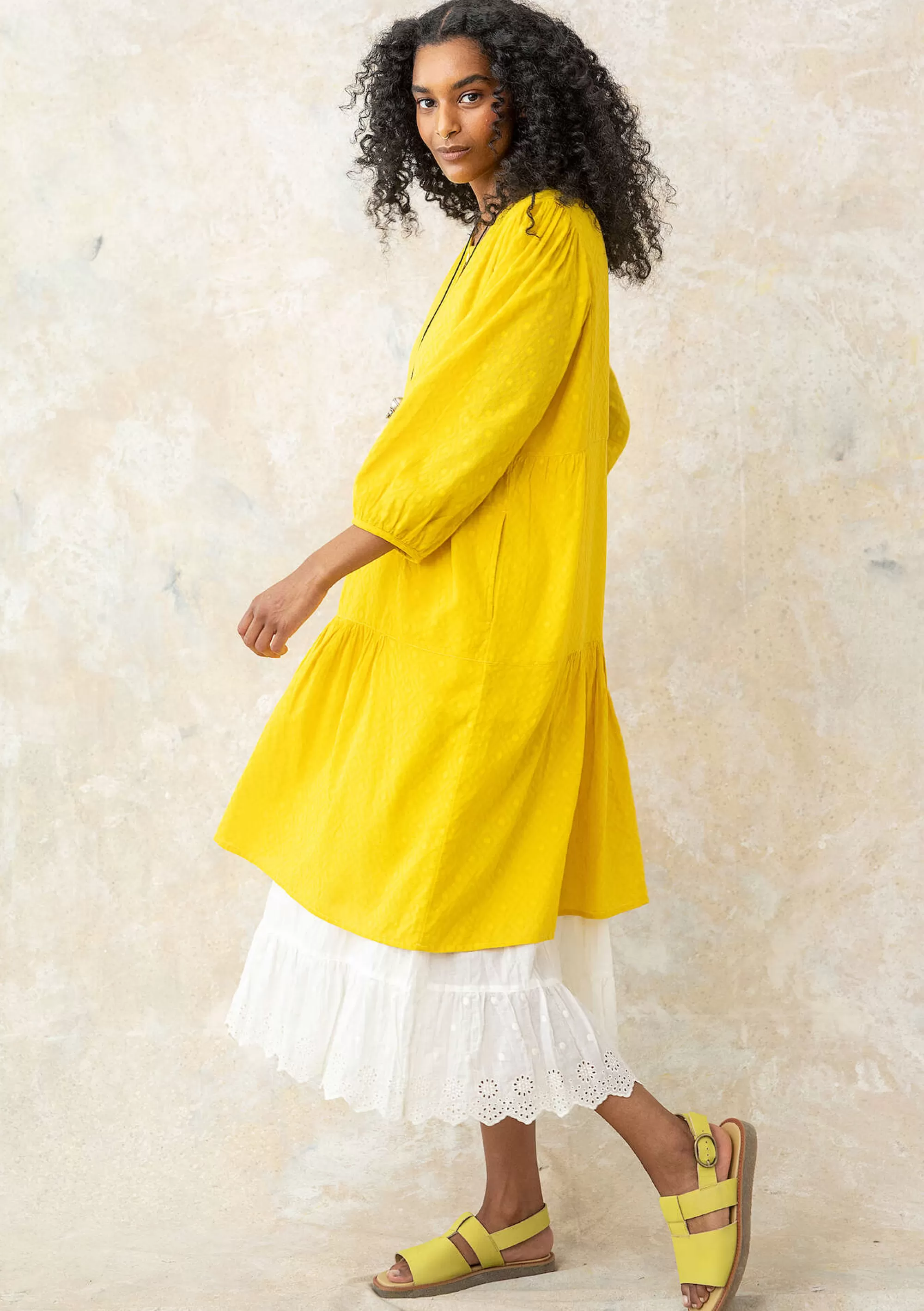 Kleider | Öko-Baumwolle^Gudrun Sjödén Webkleid Aus Bio-Baumwolle ananas
