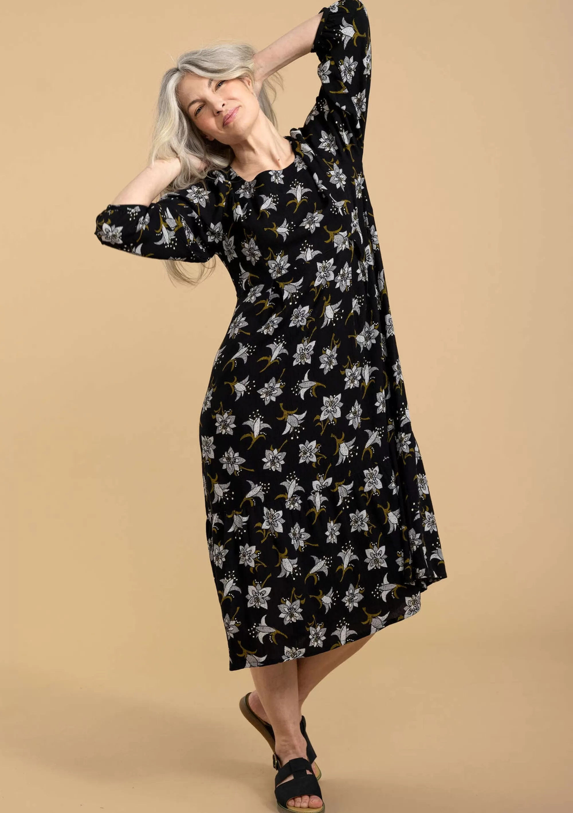 Kleider | Kleider im Hippie-Stil^Gudrun Sjödén Webkleid Aus Viskose schwarz