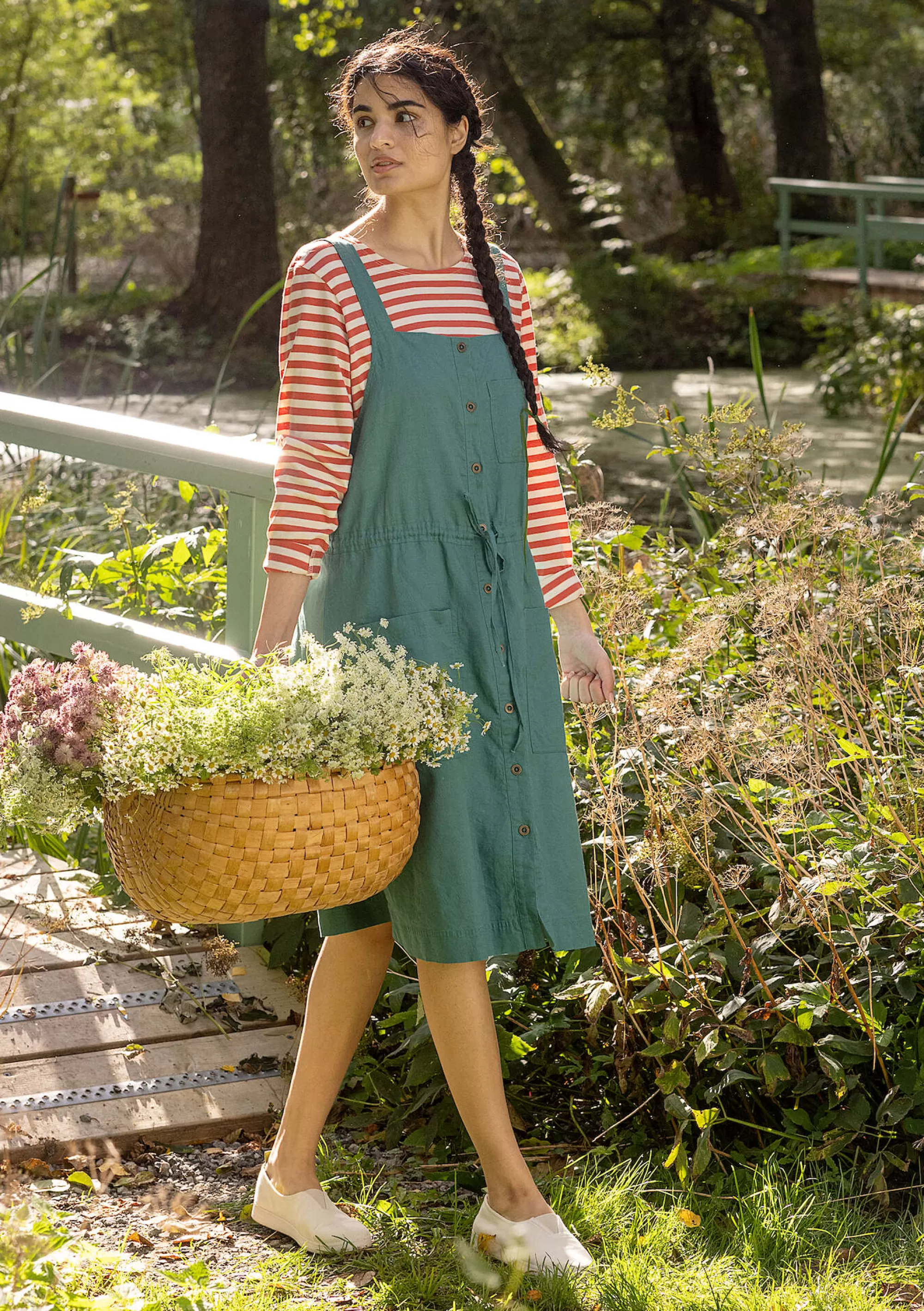 Kleider | Öko-Baumwolle^Gudrun Sjödén Webkleid Garden Aus Bio-Baumwolle/Leinen wermutkraut
