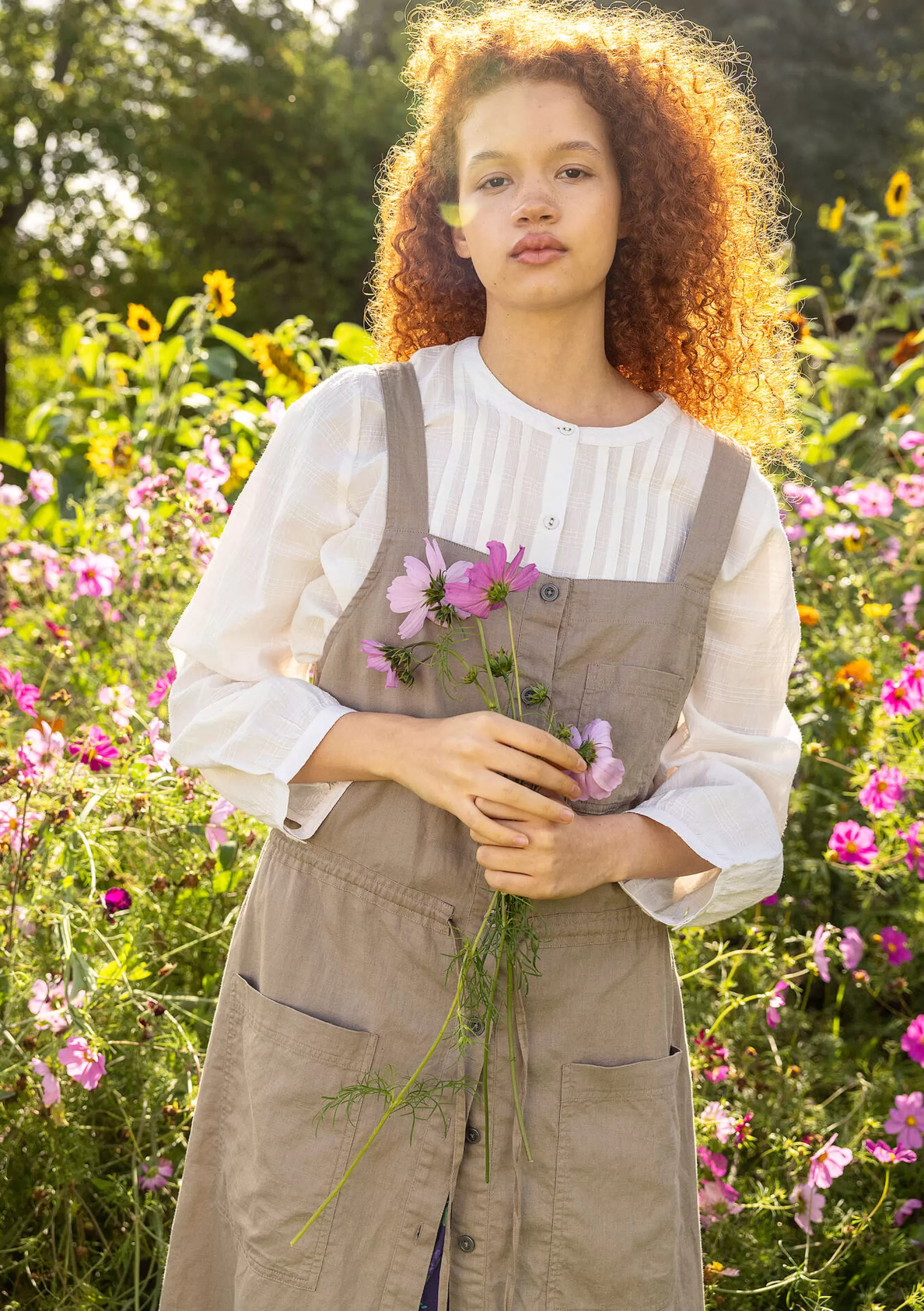Kleider | Öko-Baumwolle^Gudrun Sjödén Webkleid Garden Aus Bio-Baumwolle/Leinen taupe